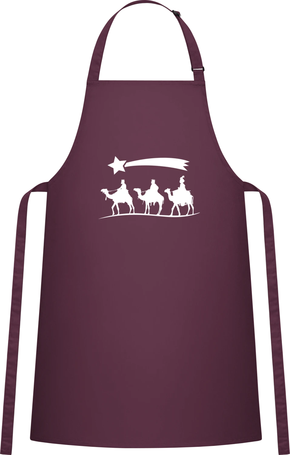 Magic Kings Star - Aubergine Cotton Bib Apron - Front