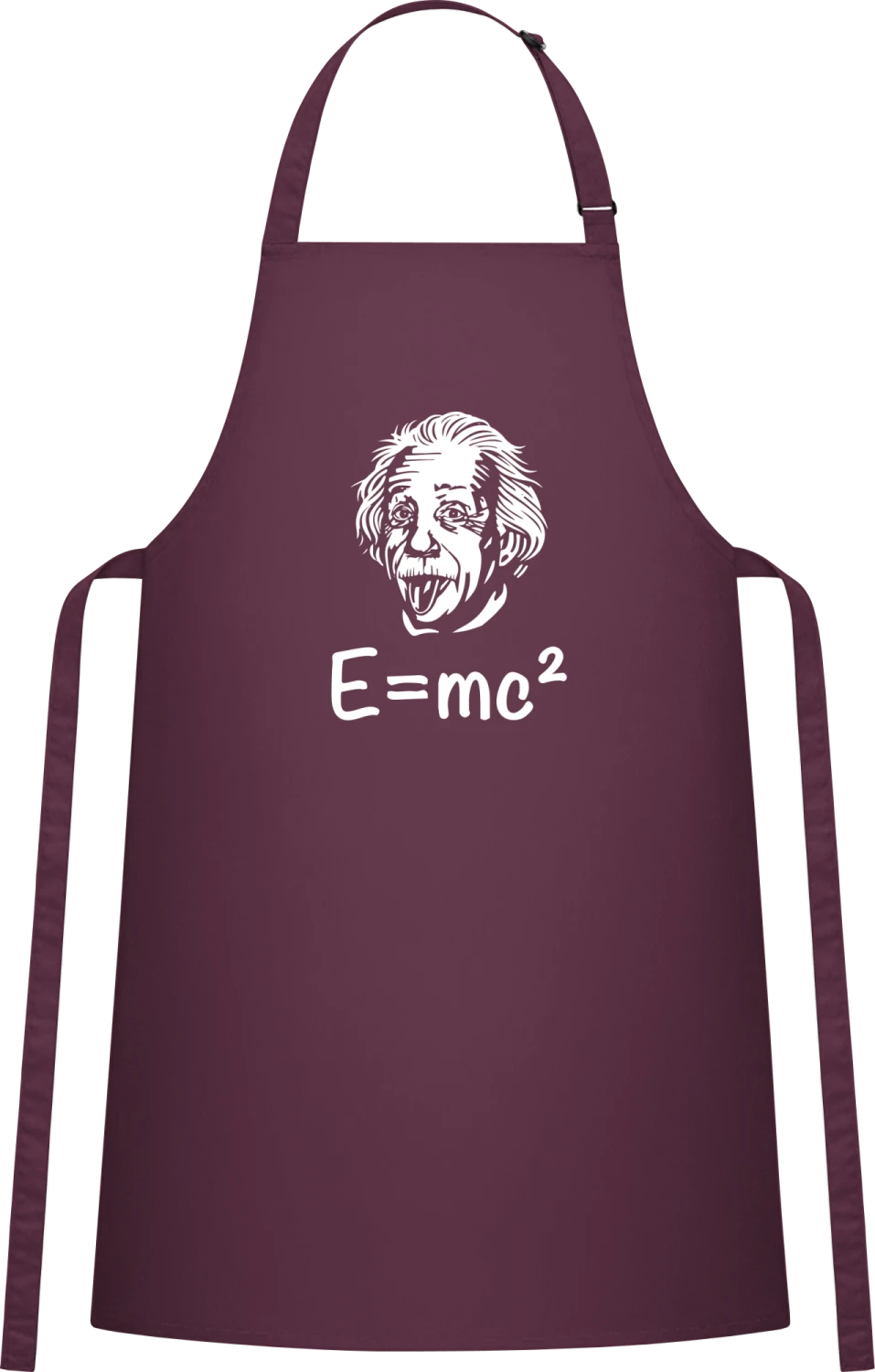 E MC2 Einstein - Aubergine Cotton Bib Apron - Front