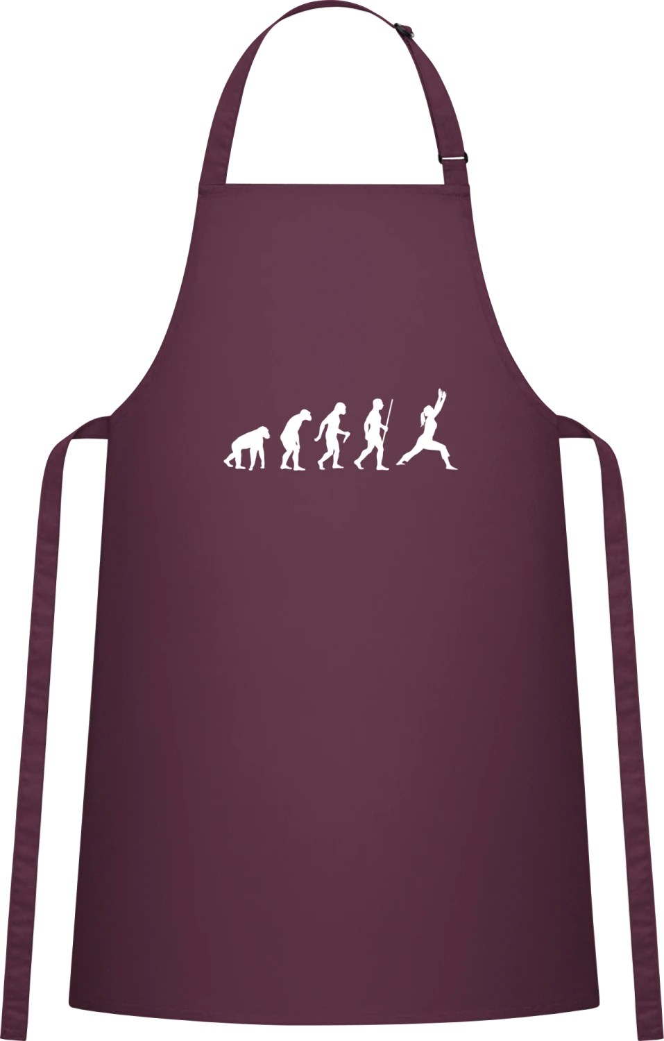 Yoga Evolution - Aubergine Cotton Bib Apron - Front