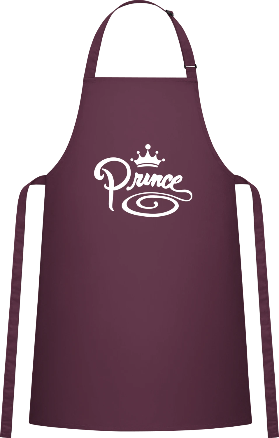 Prince - Aubergine Cotton Bib Apron - Front