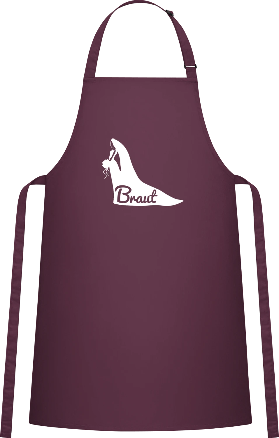 Braut Logo - Aubergine Cotton Bib Apron - Front