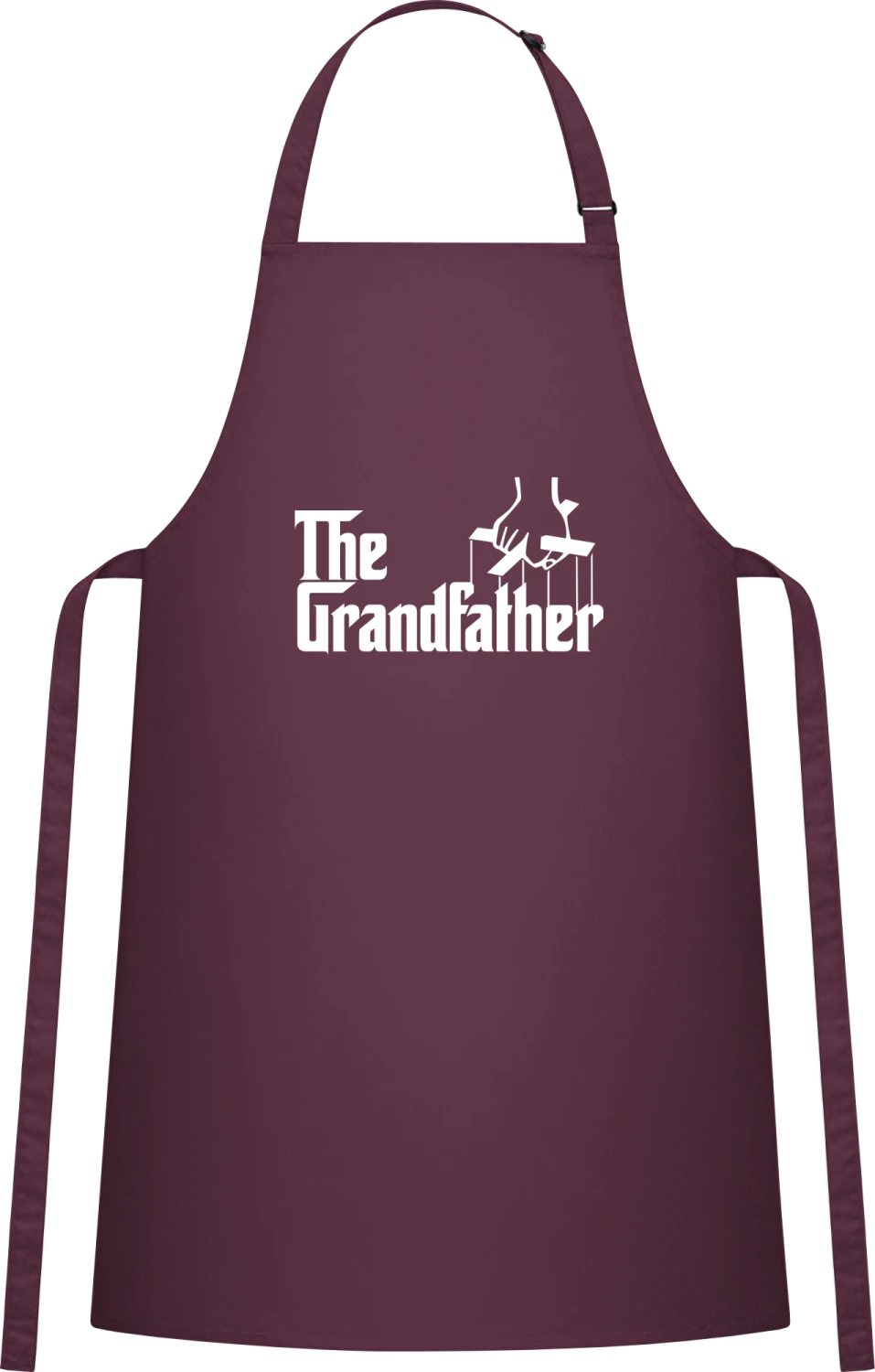 The Grandfather - Aubergine Cotton Bib Apron - Front