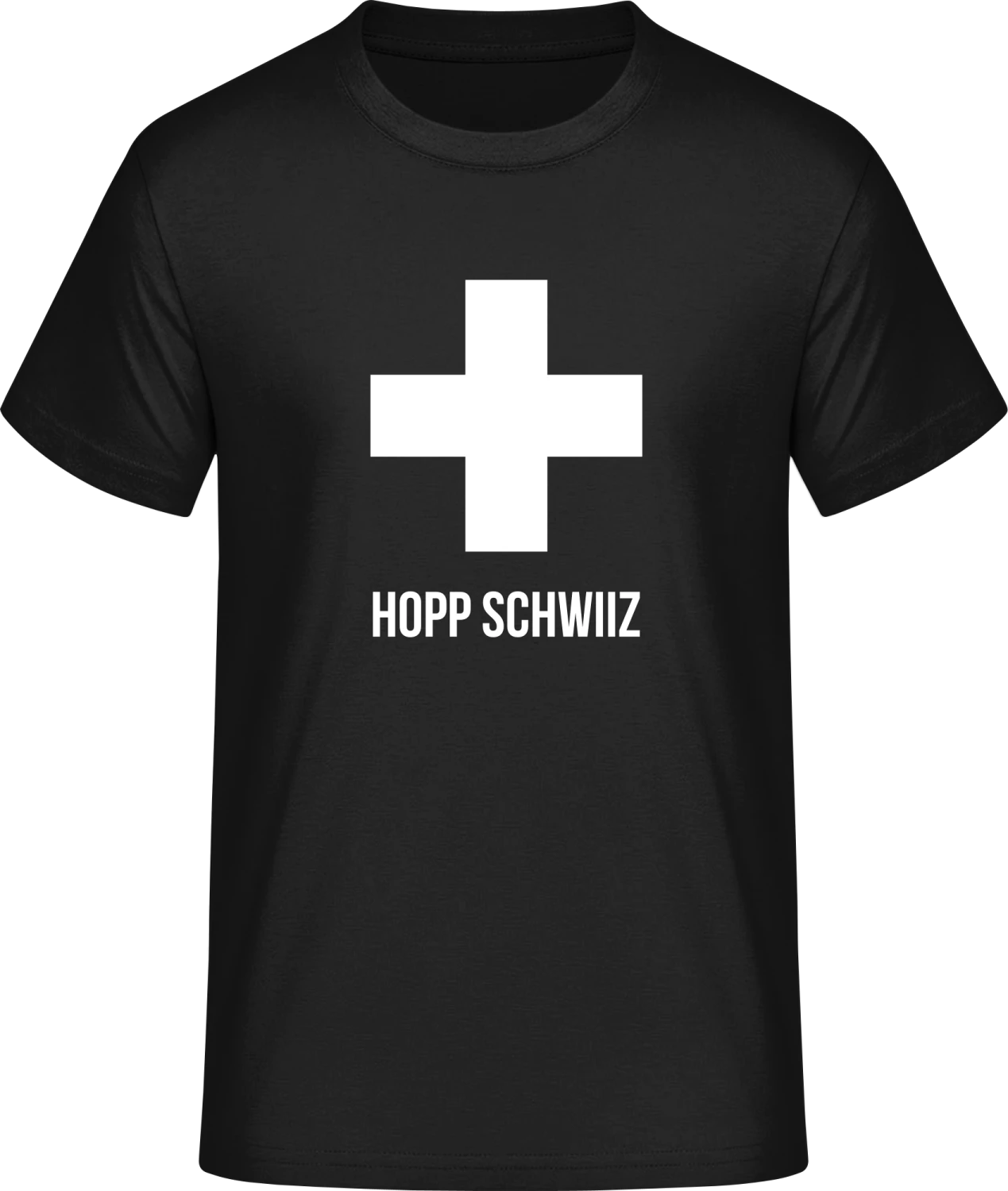 Hopp Schwiiz - Swiss Cross - Front_Schwarz