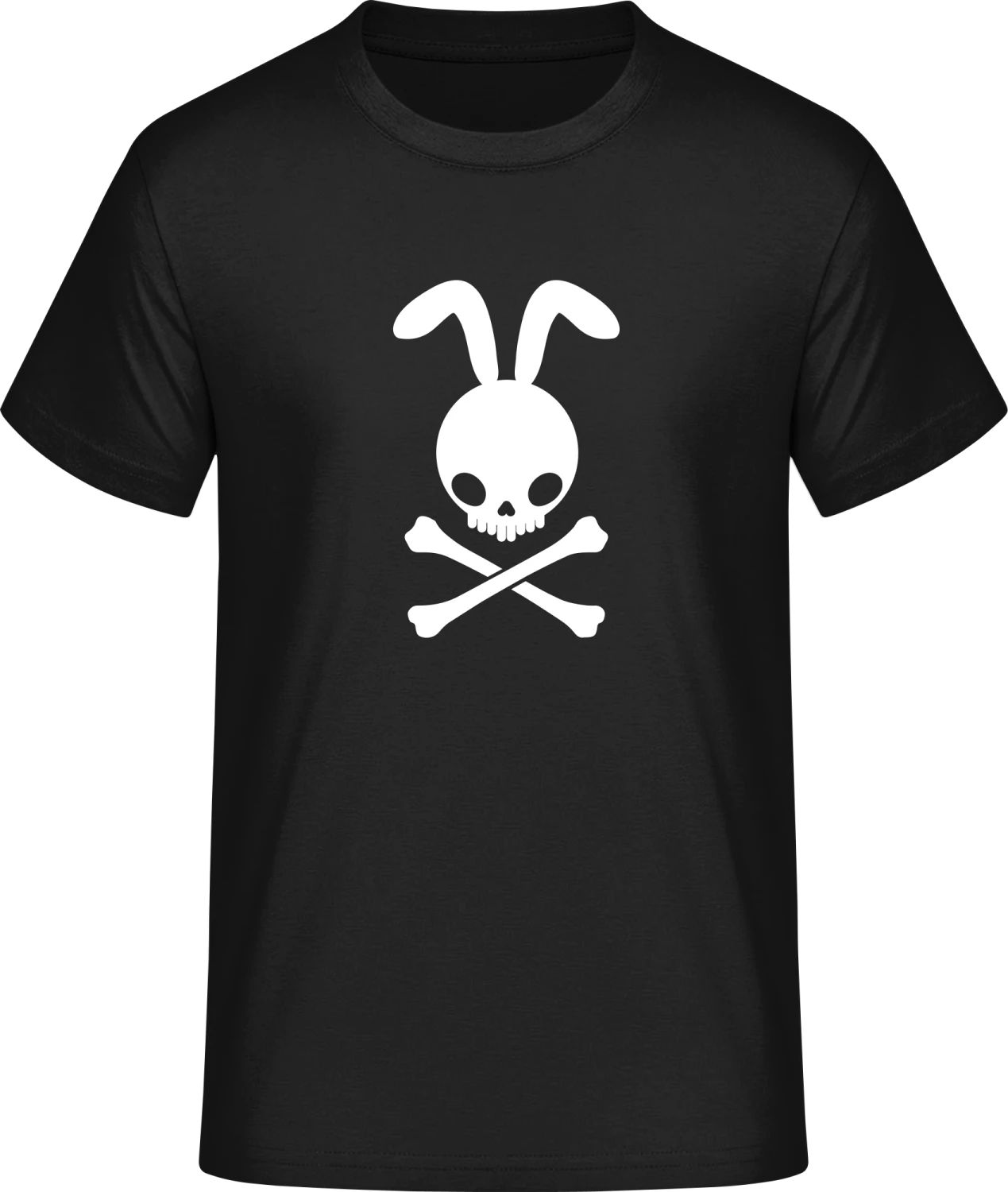 Rabbit Skull And Crossbones - Front_Schwarz