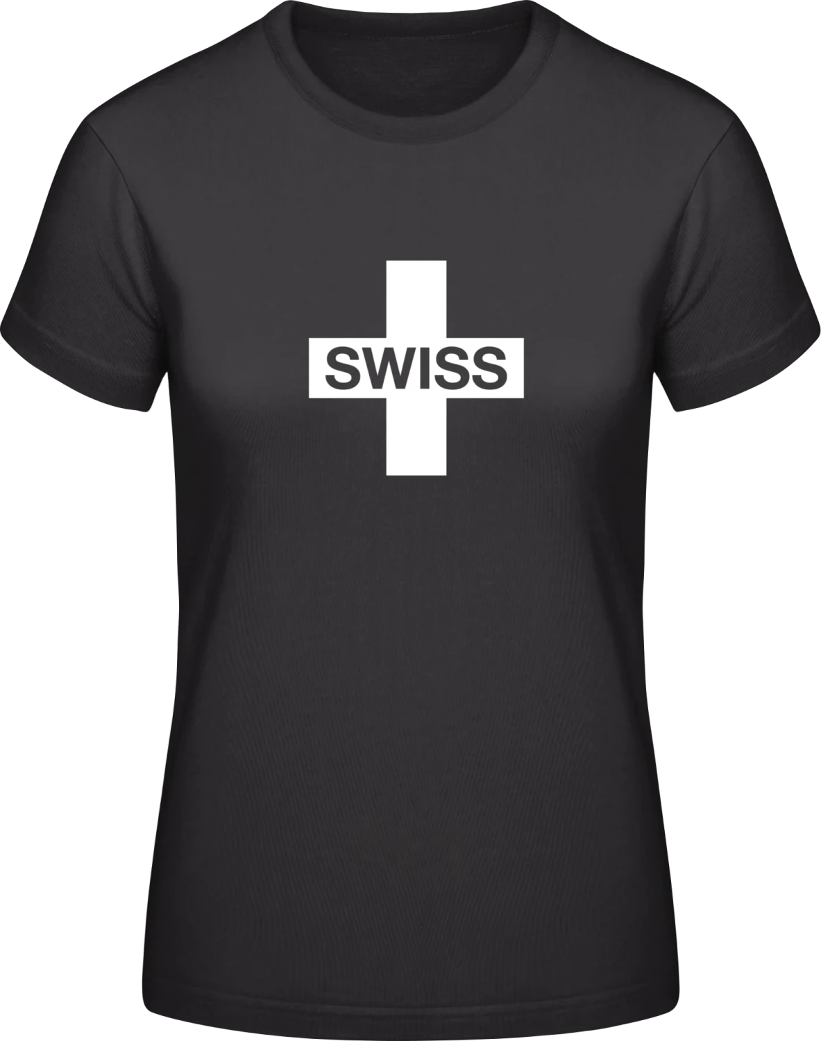 Switzerland Cross - Black #E190 women T-Shirt - Front