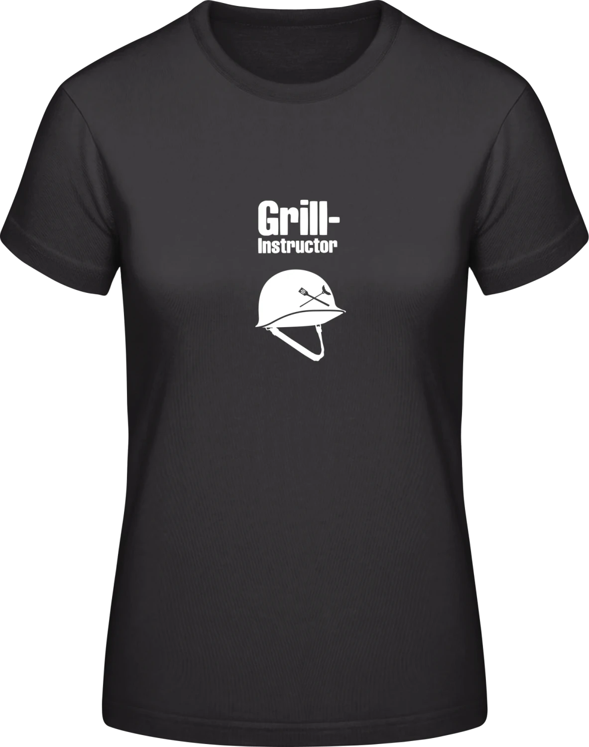 Grill Instructor - Black #E190 women T-Shirt - Front