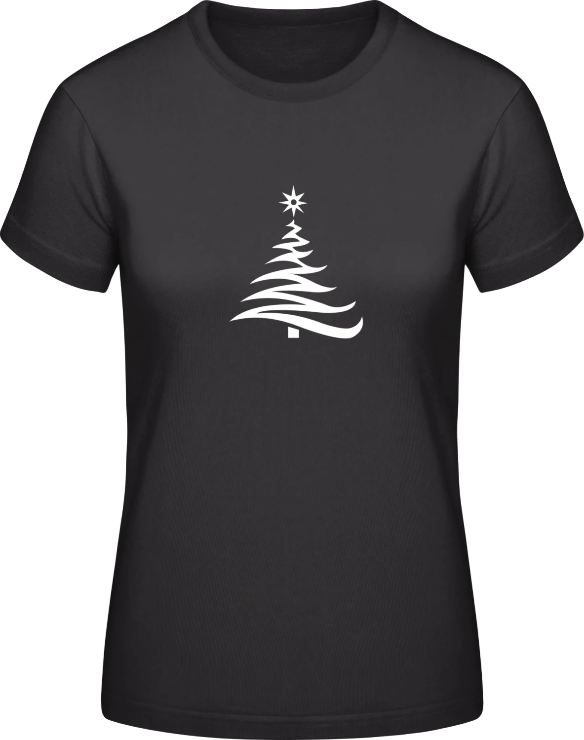 Christmas Tree - Black #E190 women T-Shirt - Front