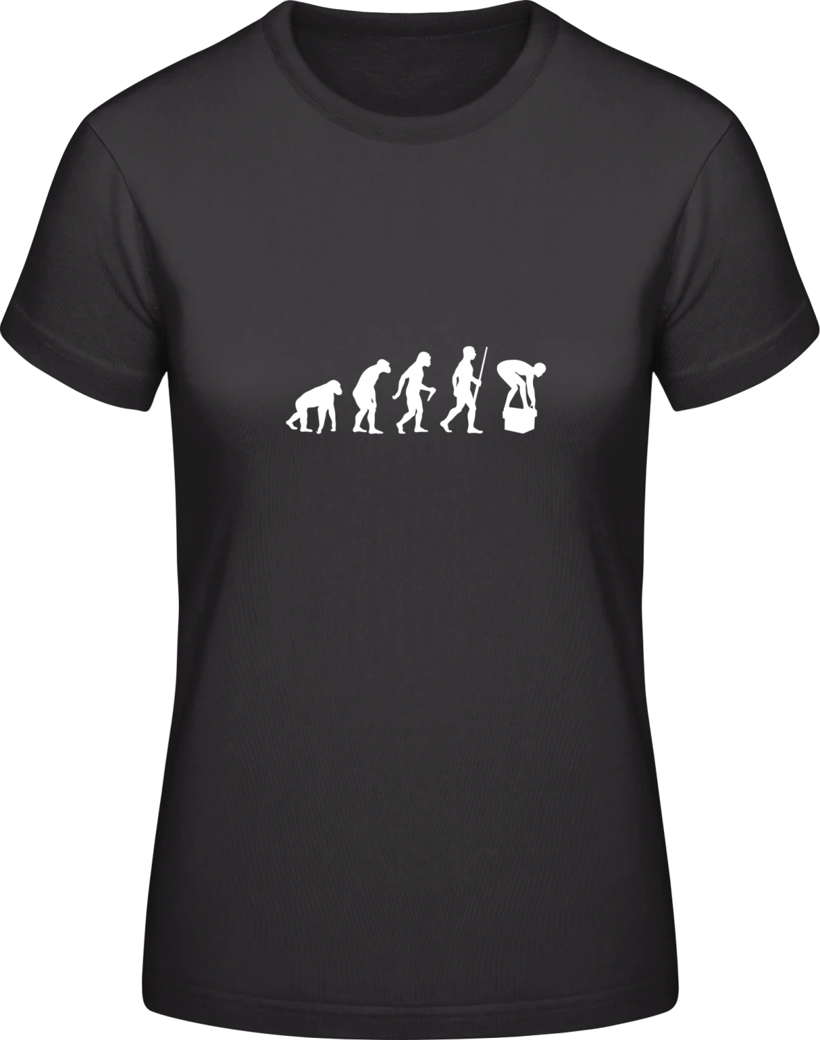 Swimming Evolution Humour - Black #E190 women T-Shirt - Front