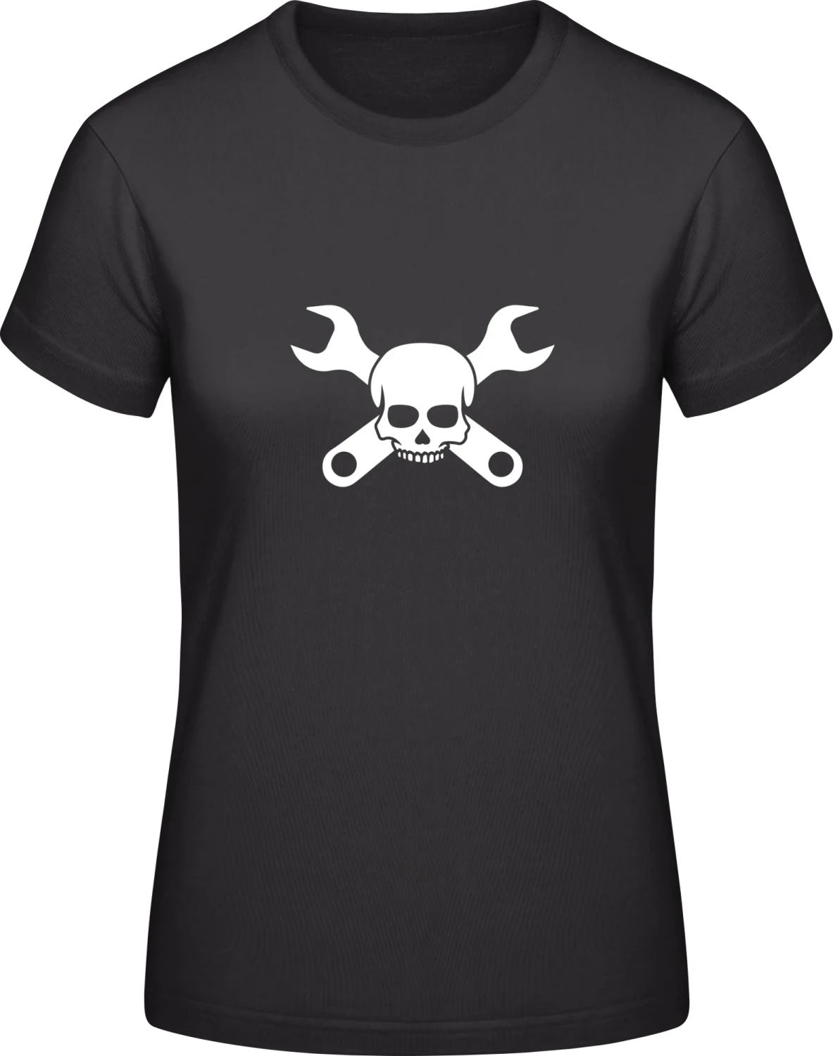 Craftsman Mechanic Skull - Black #E190 women T-Shirt - Front