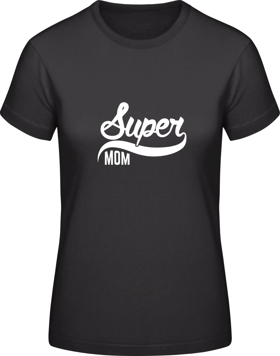 Super Mom Retro - Black #E190 women T-Shirt - Front