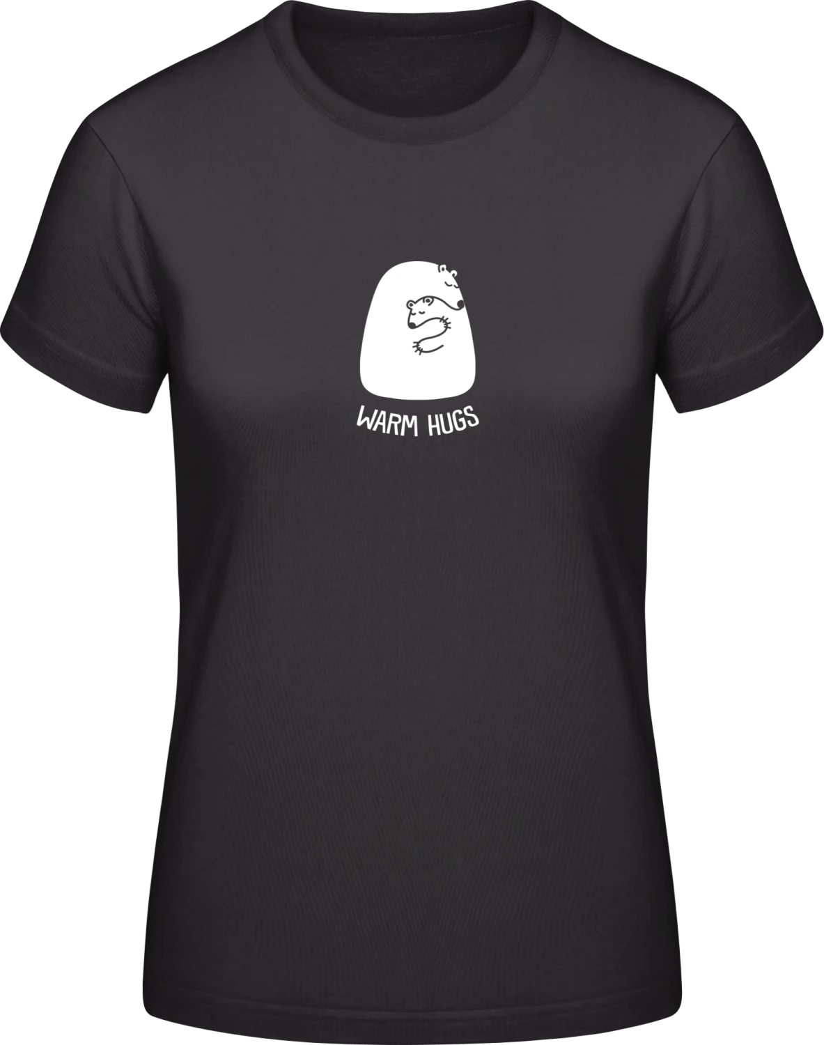 Warm Hugs Ice Bear - Black #E190 women T-Shirt - Front