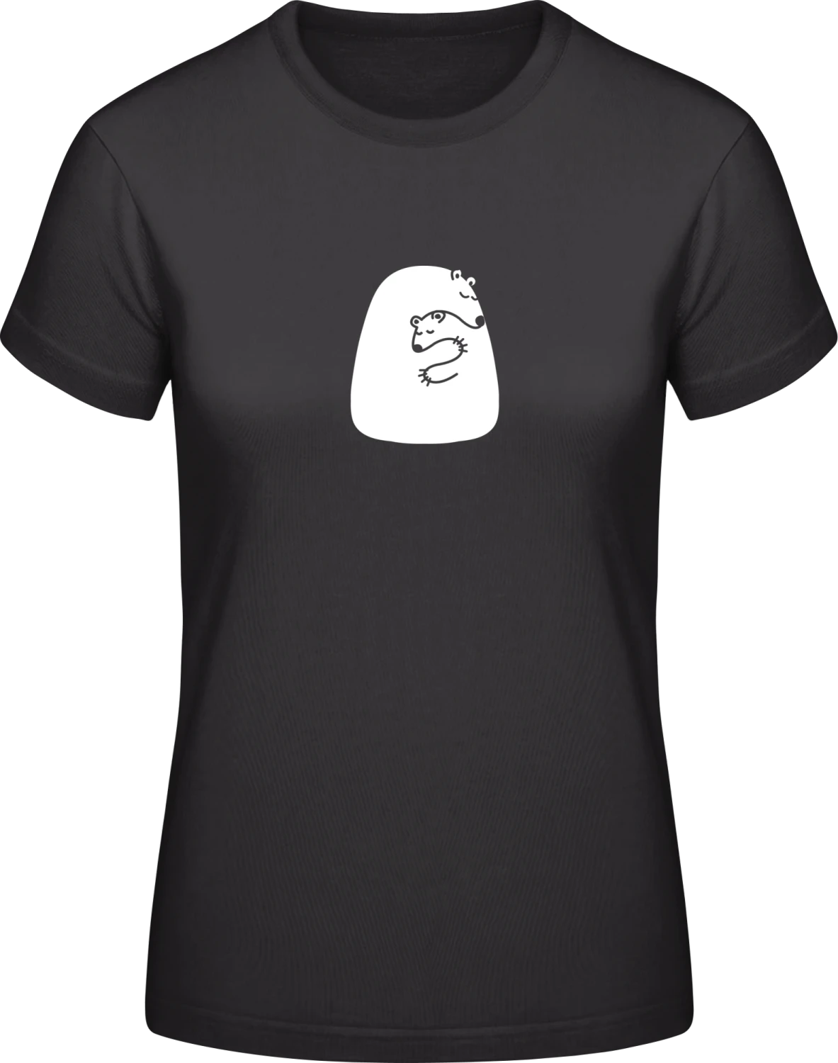 Ice Bear Family Hug - Black #E190 women T-Shirt - Front