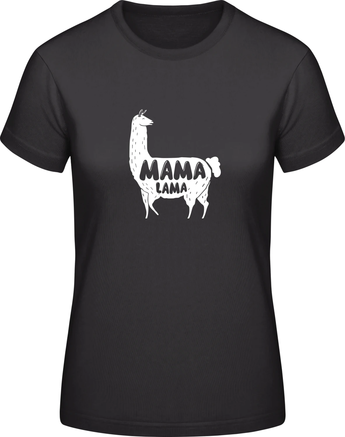 Mama Lama - Black #E190 women T-Shirt - Front