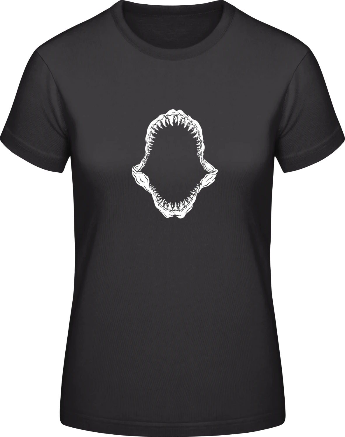 Shark Teeth - Black #E190 women T-Shirt - Front