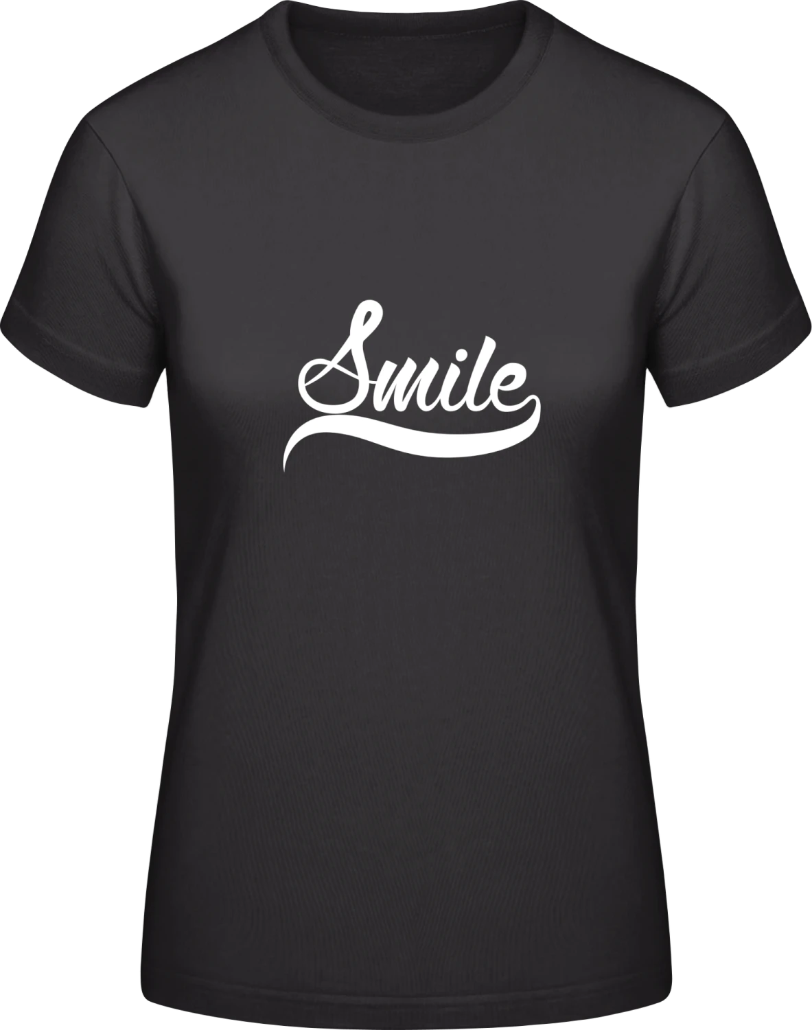 Smile Logo - Black #E190 women T-Shirt - Front