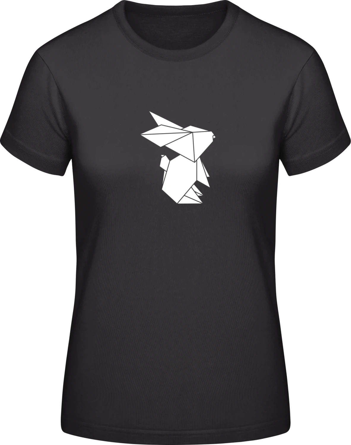 Paper Bunny - Black #E190 women T-Shirt - Front