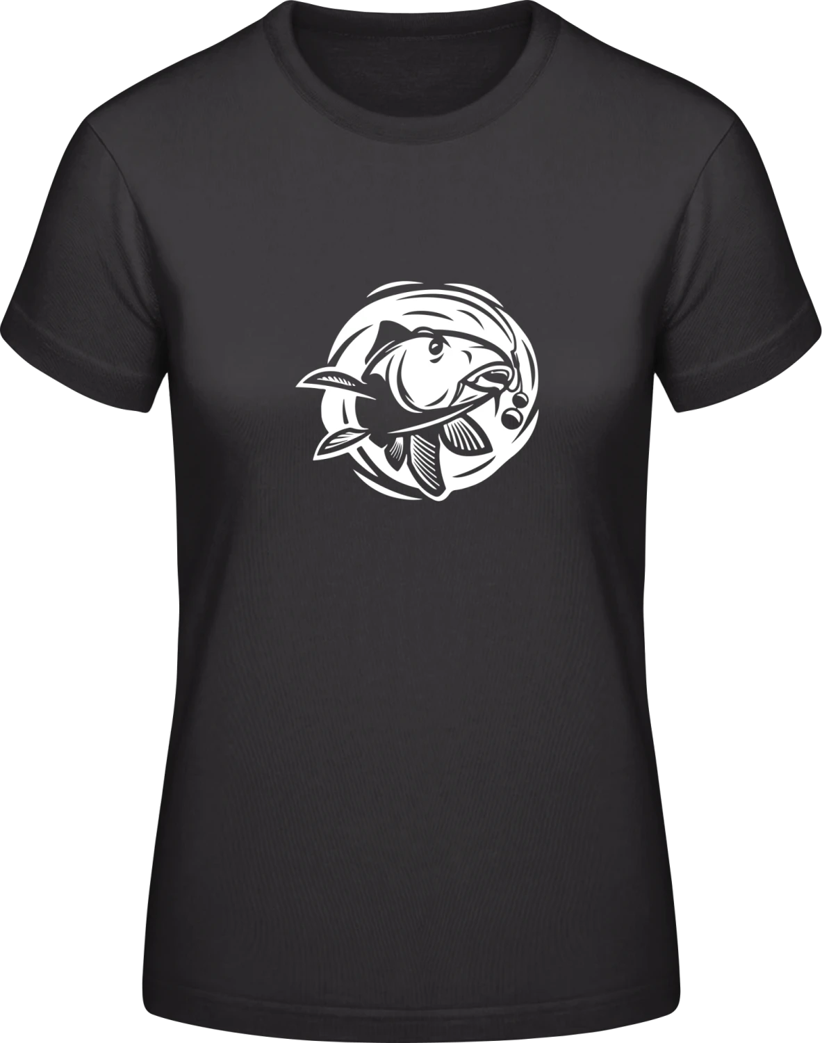 Carp Fish With Boilie - Black #E190 women T-Shirt - Front