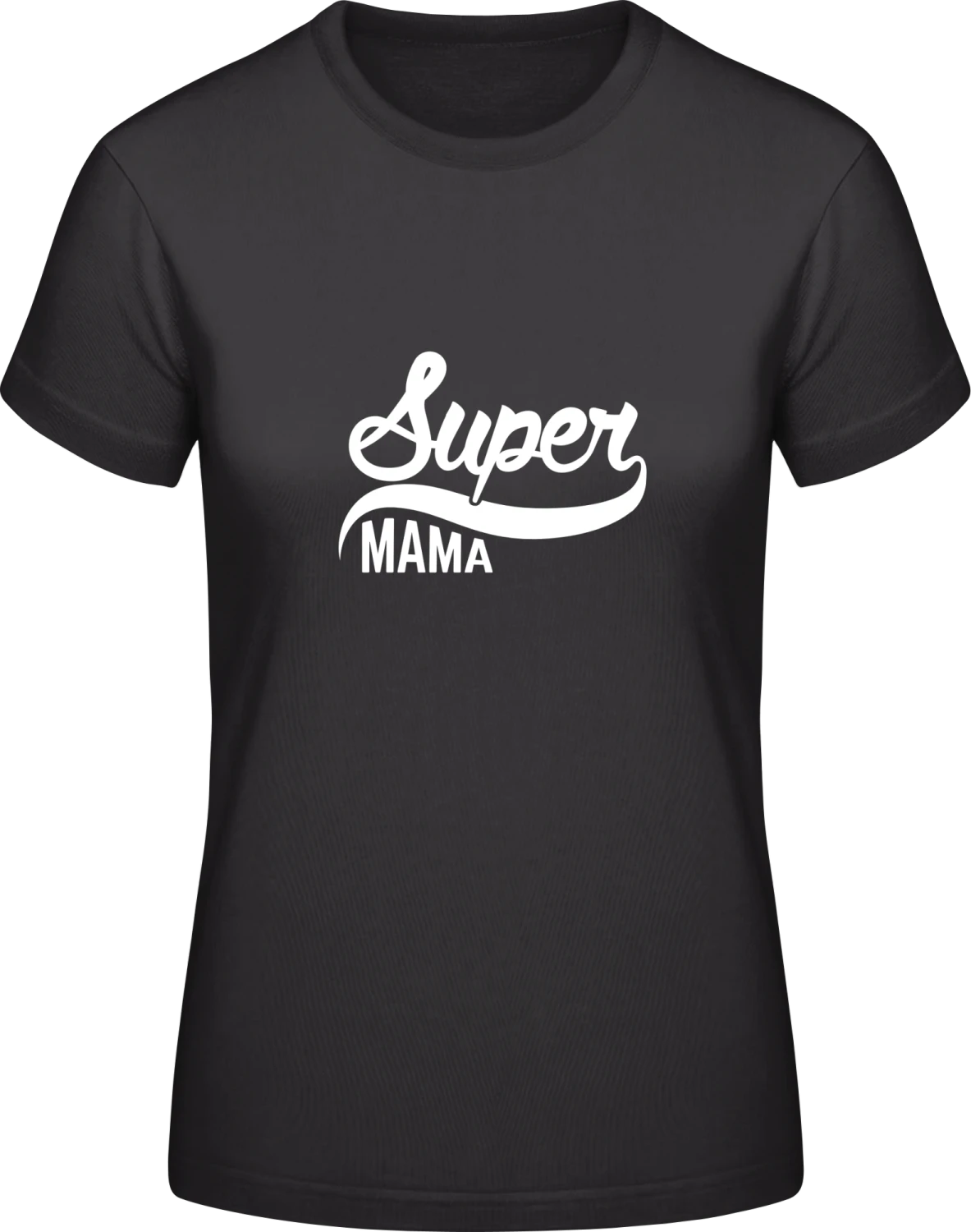 Super Mama Retro - Black #E190 women T-Shirt - Front