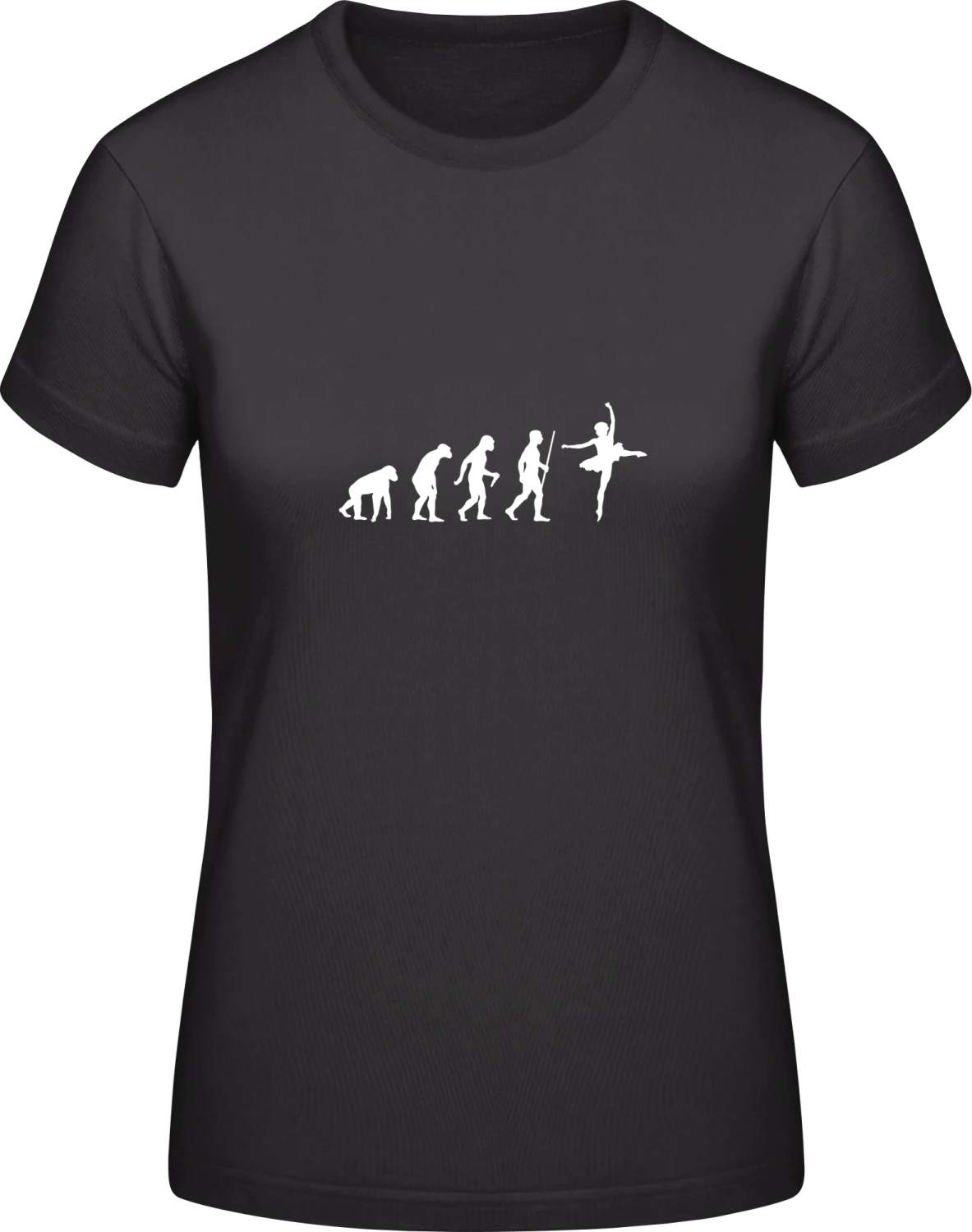 Ballet Evolution Humour - Black #E190 women T-Shirt - Front