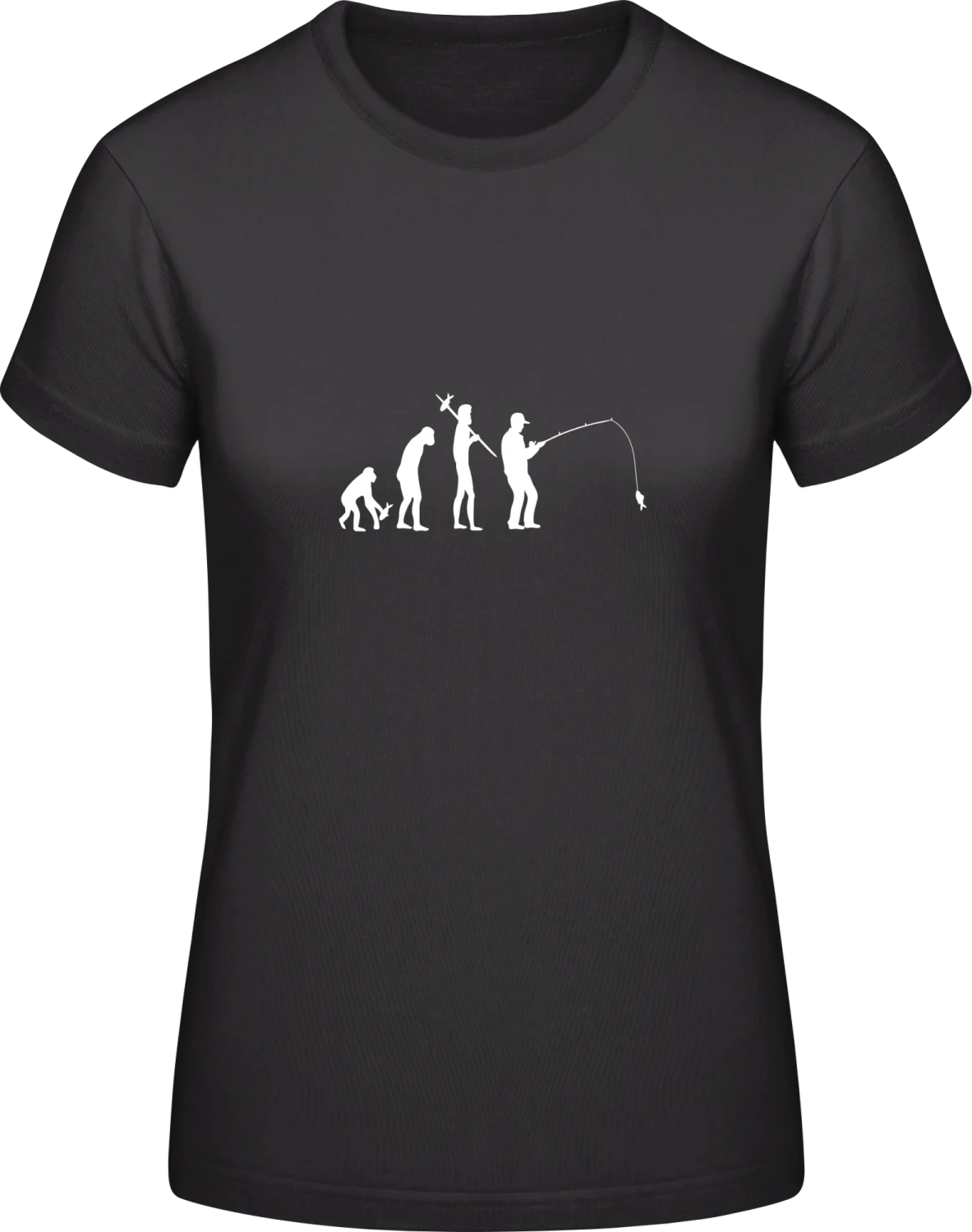 Fishing Evolution - Black #E190 women T-Shirt - Front