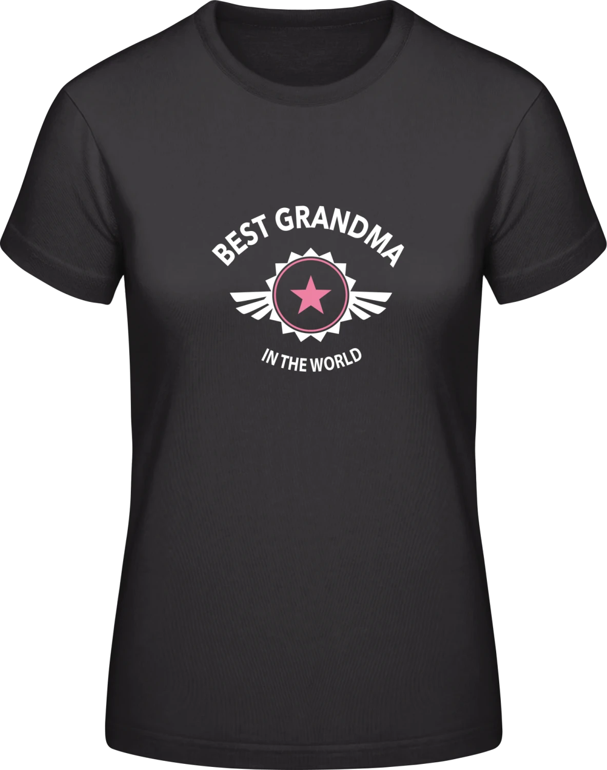 Best Grandma in the World - Black #E190 women T-Shirt - Front