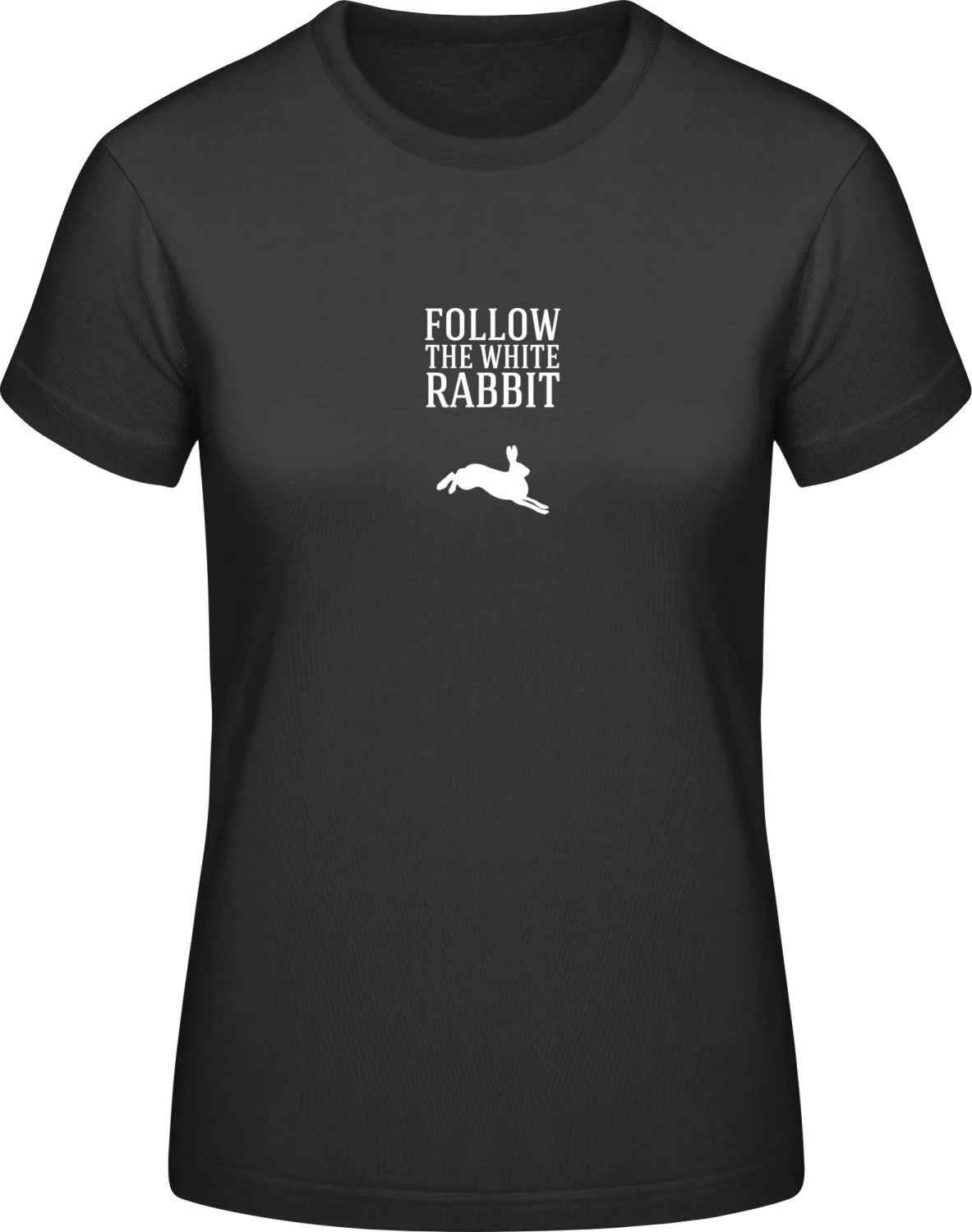 Follow The White Rabbit - Black #E190 women T-Shirt - Front