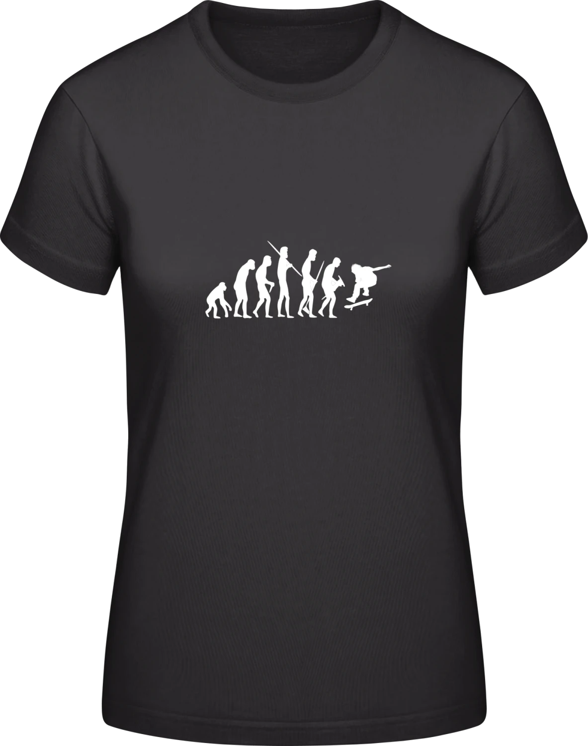 Skate Evolution - Black #E190 women T-Shirt - Front