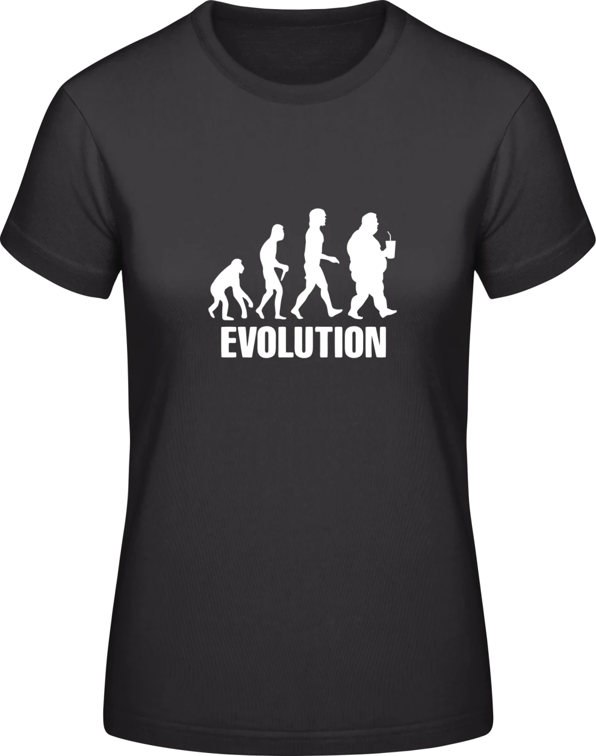 Man Evolution - Black #E190 women T-Shirt - Front