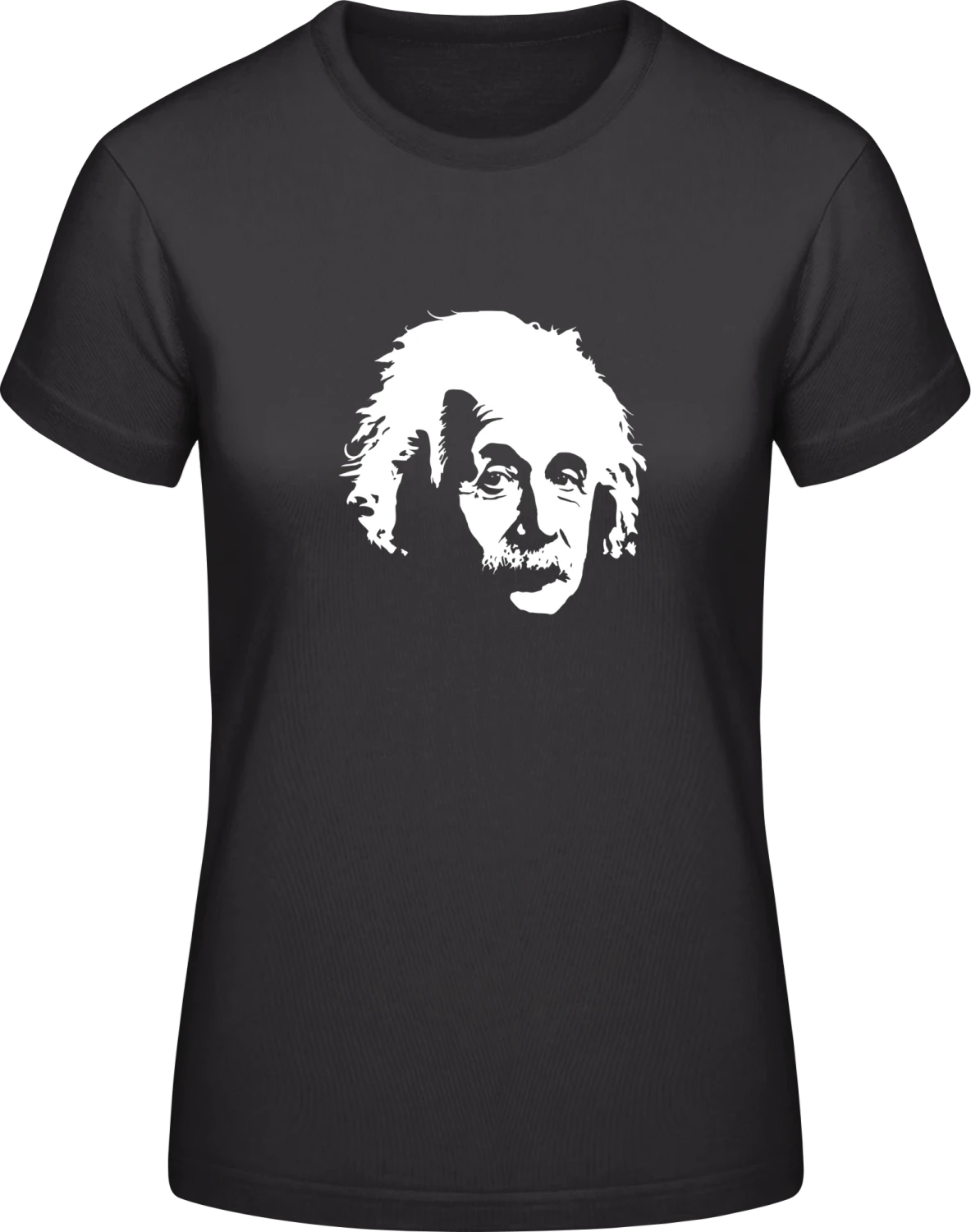 Einstein Face - Black #E190 women T-Shirt - Front