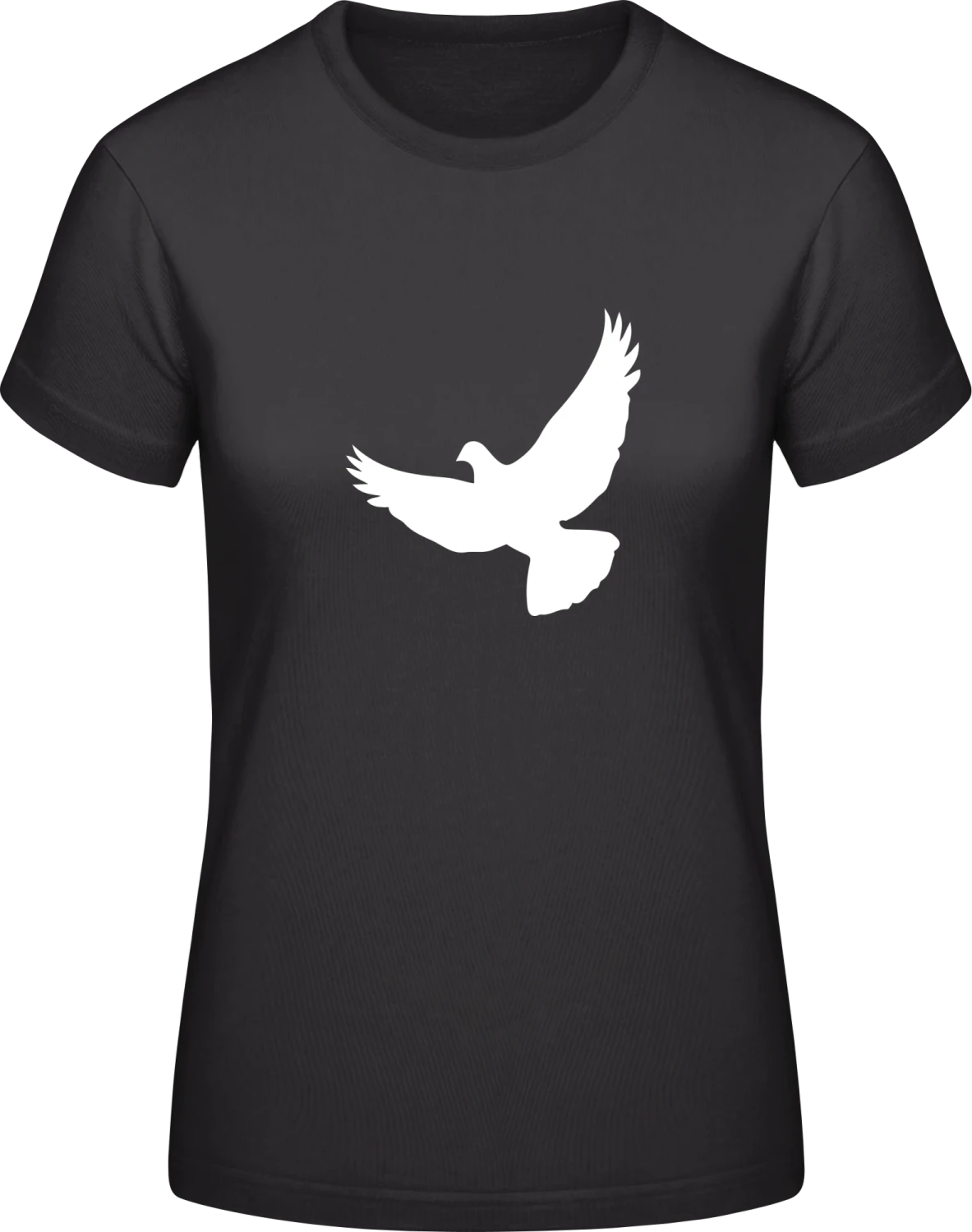 White Dove Icon - Black #E190 women T-Shirt - Front