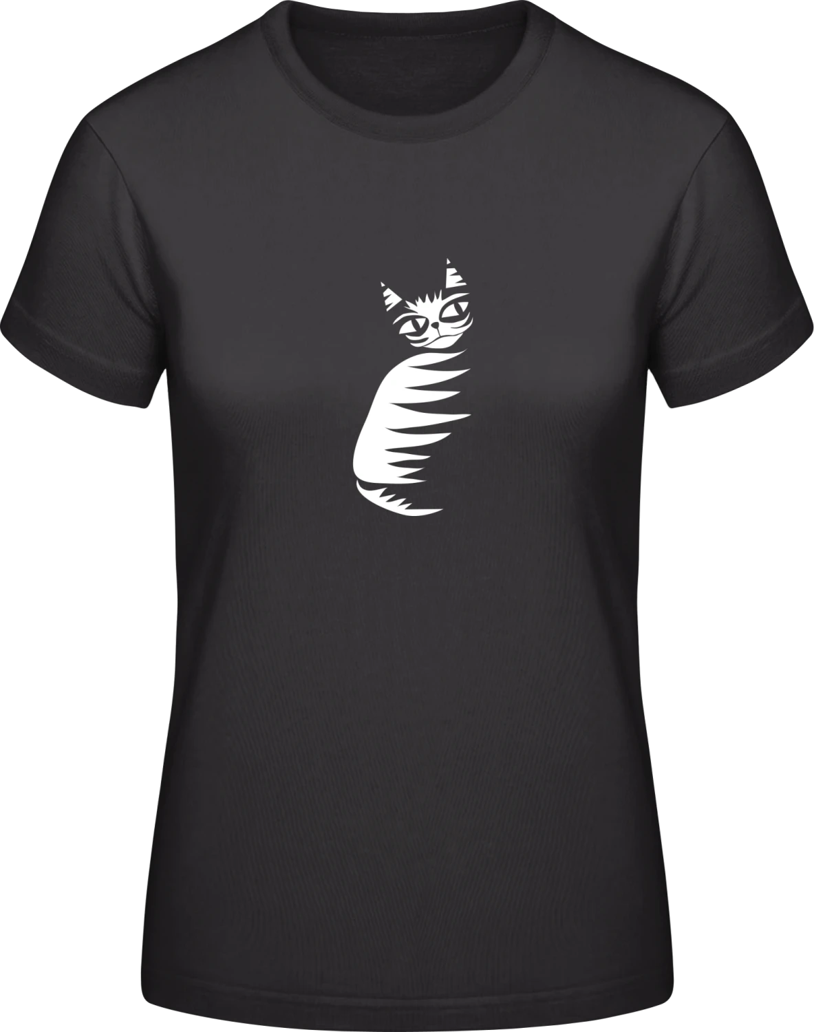 Cat Stripes - Black #E190 women T-Shirt - Front