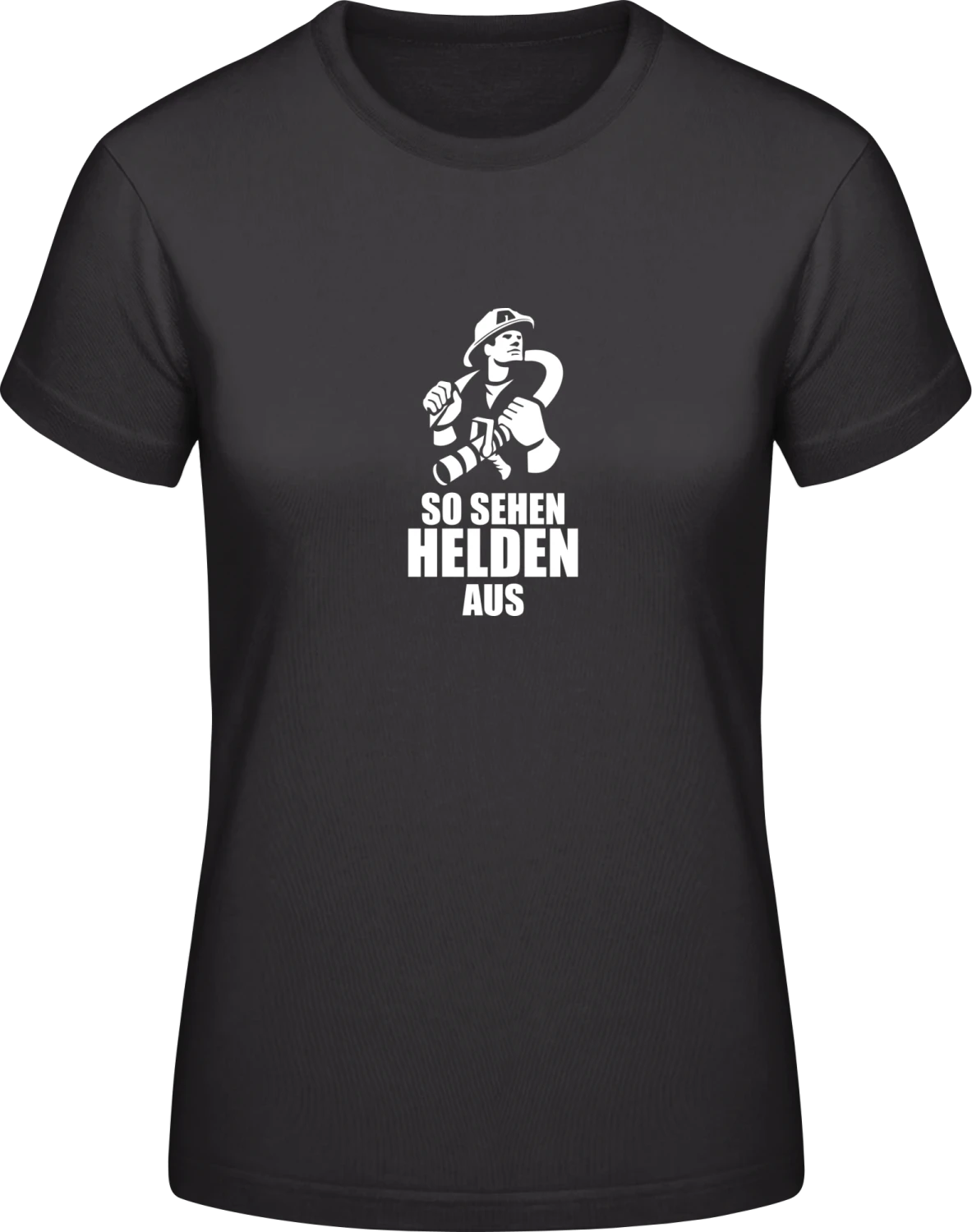 So sehen Helden aus - Black #E190 women T-Shirt - Front