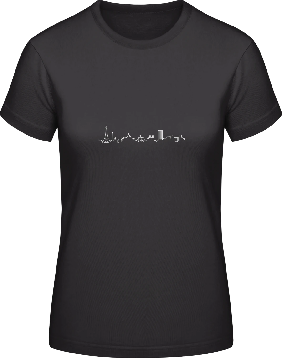 Paris Skyline - Black #E190 women T-Shirt - Front