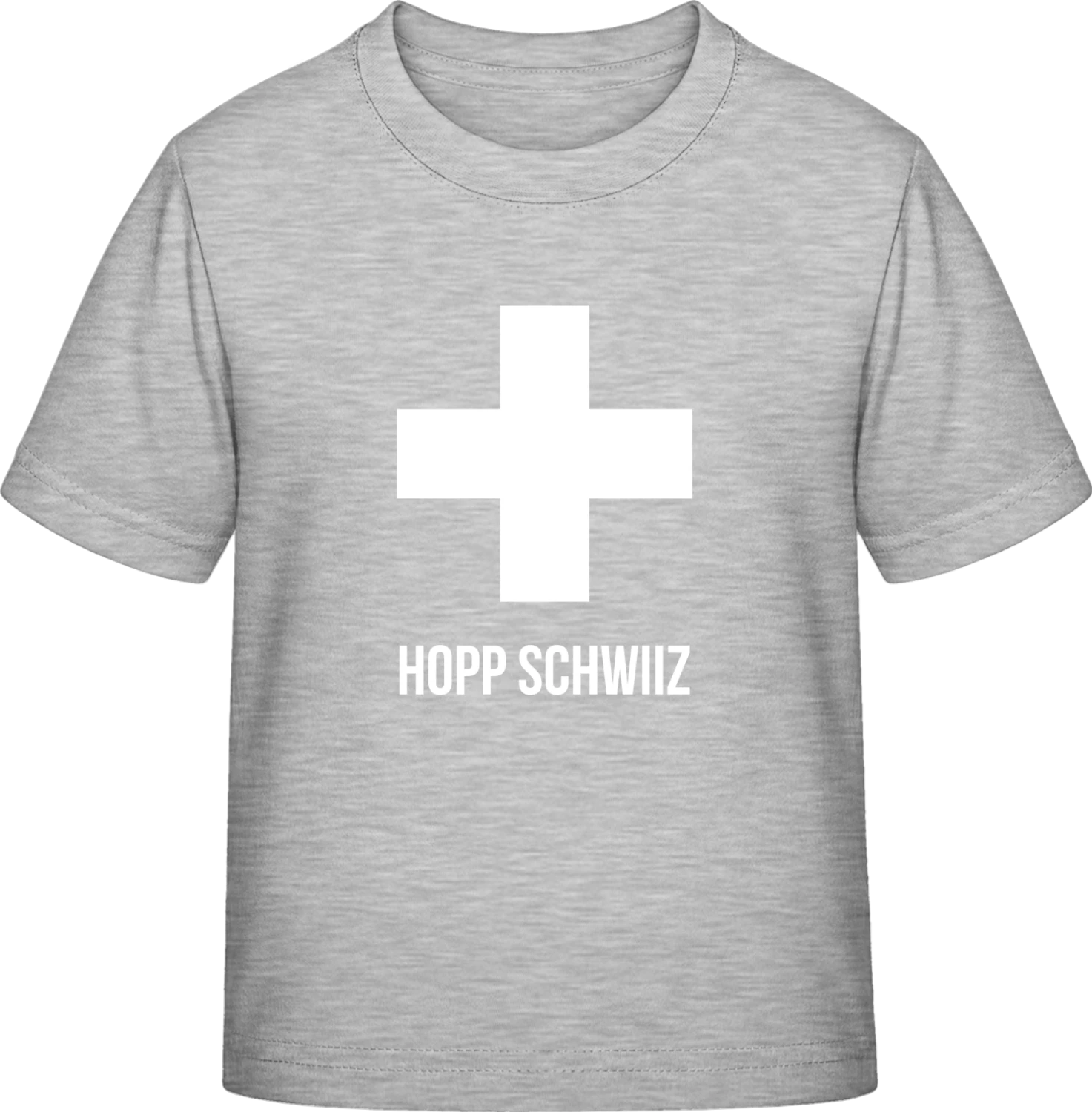 Hopp Schwiiz - Swiss Cross - Sky Grey Exact 190 Kids - Front