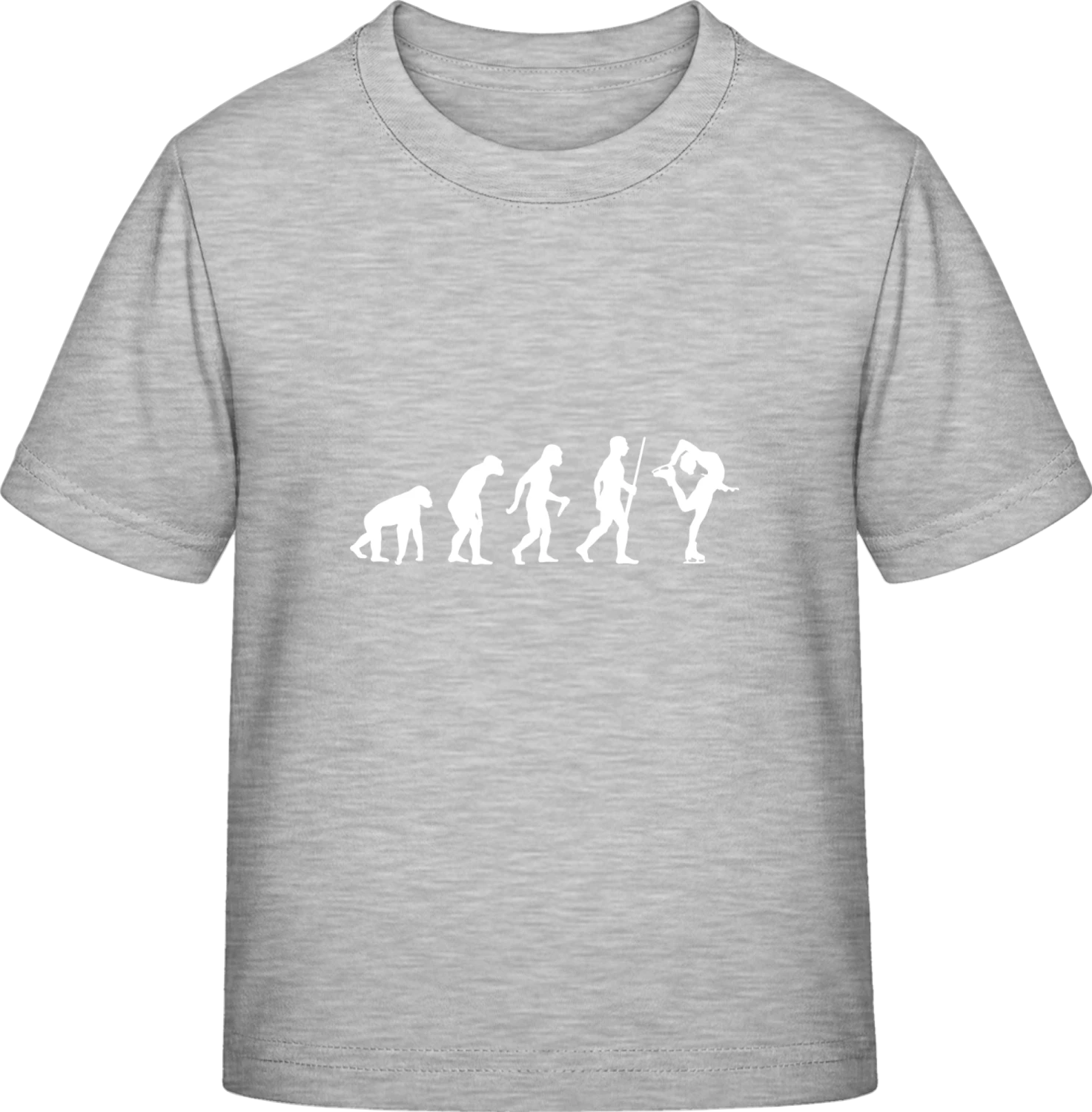 Ice Figure Skater Evolution Humour - Sky Grey Exact 190 Kids - Front