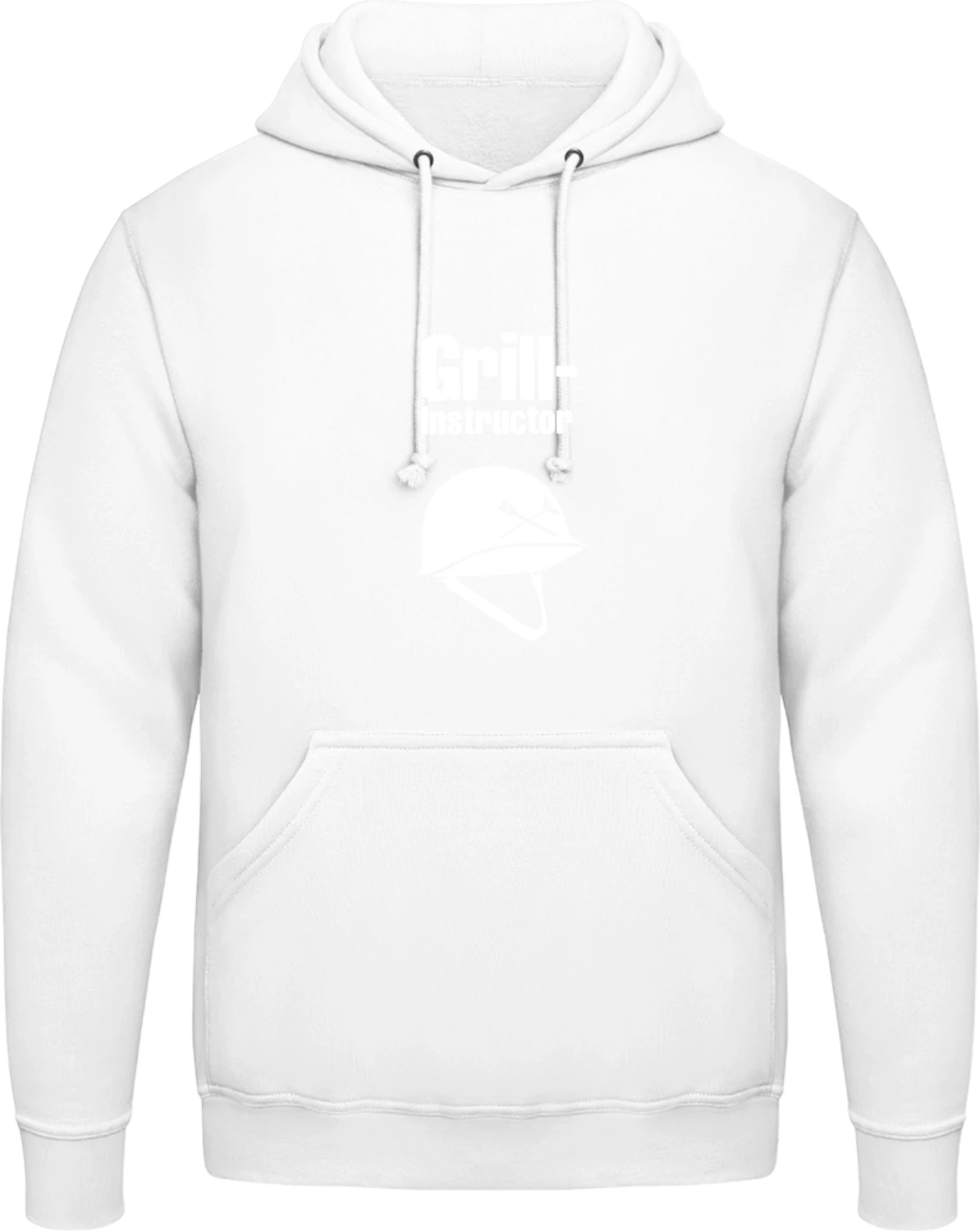 Grill Instructor - Arctic white AWDis man hoodie - Front