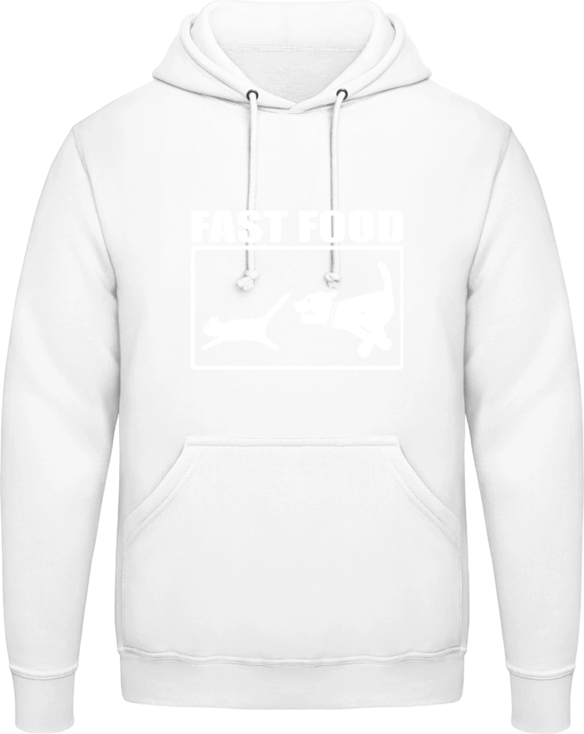 Fast Food - Arctic white AWDis man hoodie - Front