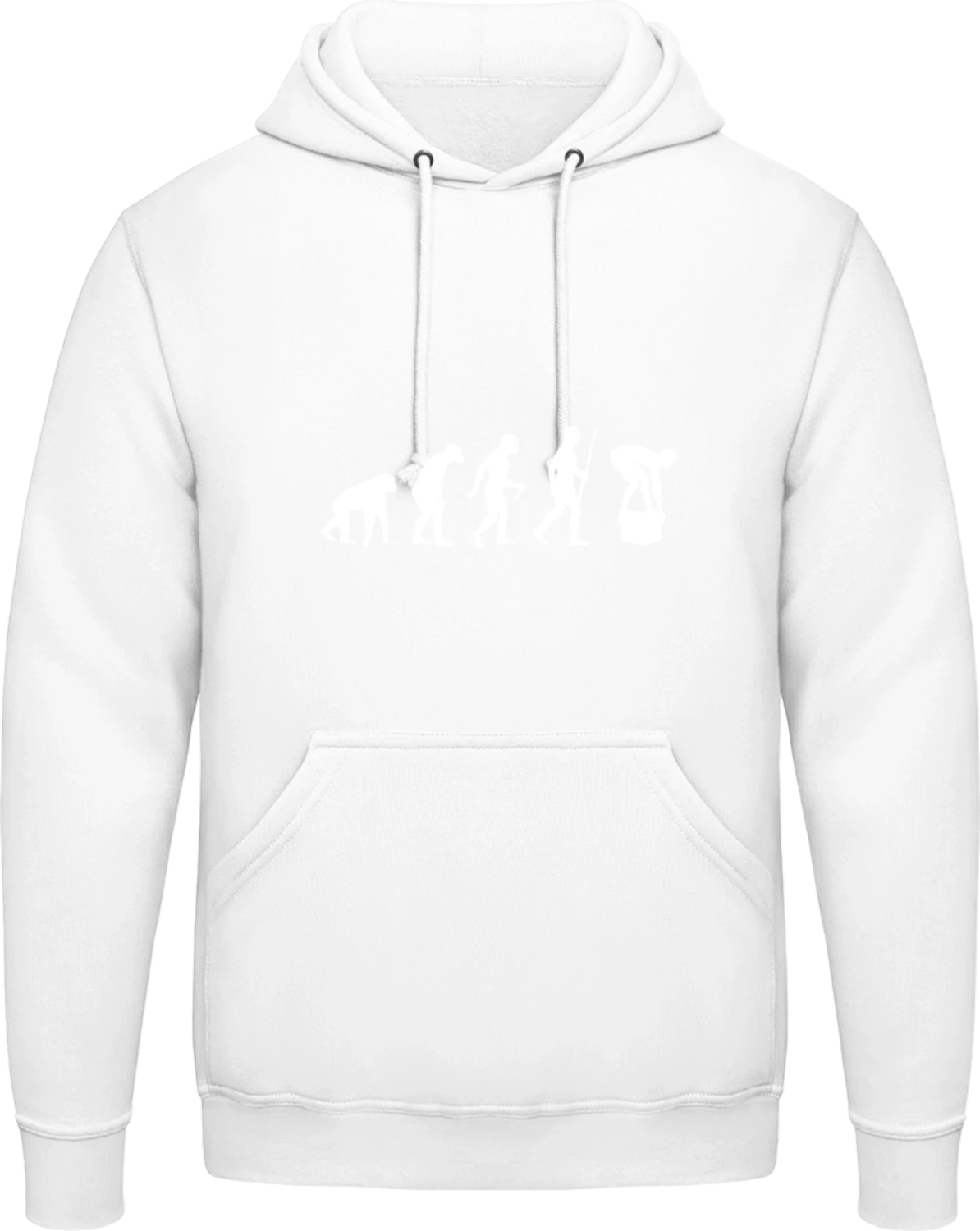 Swimming Evolution Humour - Arctic white AWDis man hoodie - Front