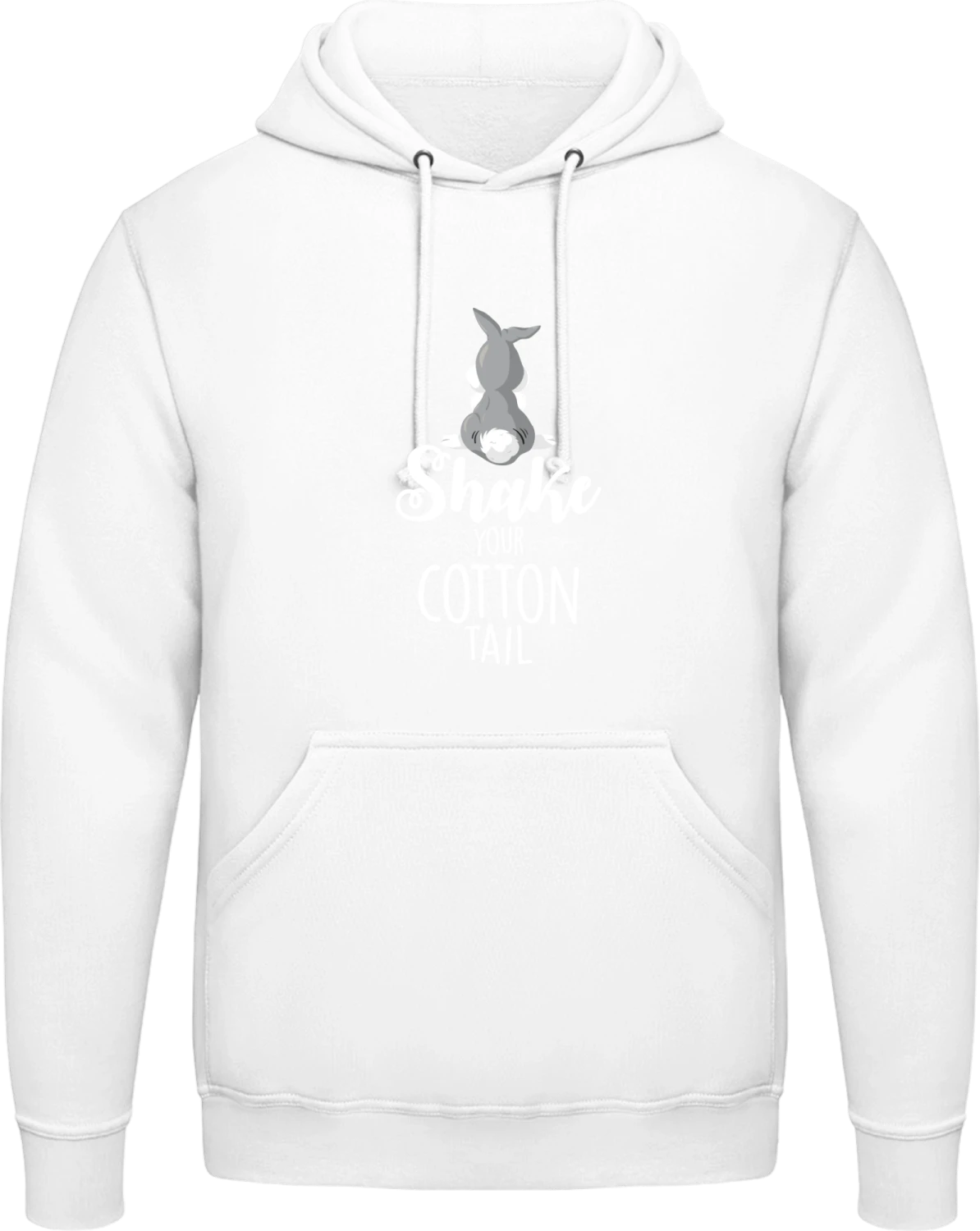 Shake your Cotton Tail - Arctic white AWDis man hoodie - Front