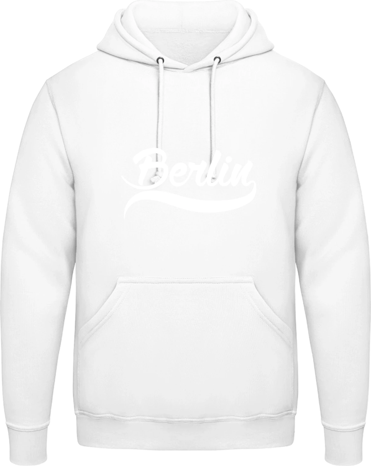 Berlin Handwritten - Arctic white AWDis man hoodie - Front