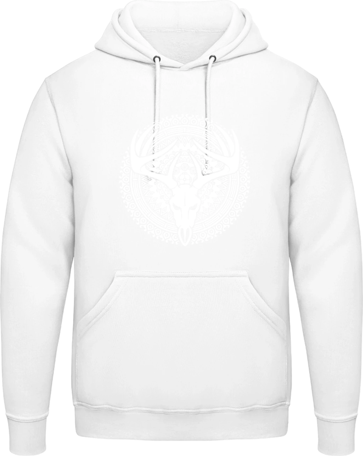 Stag Skull - Arctic white AWDis man hoodie - Front