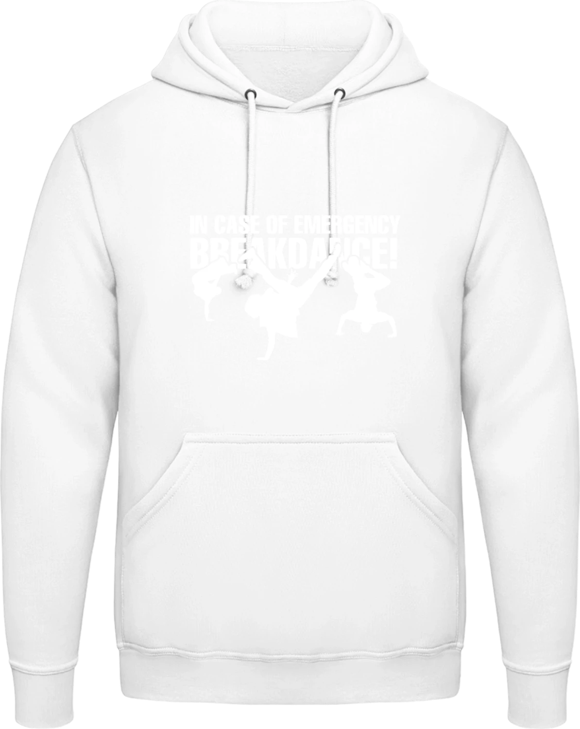 In Case Of Emergency Breakdance - Arctic white AWDis man hoodie - Front