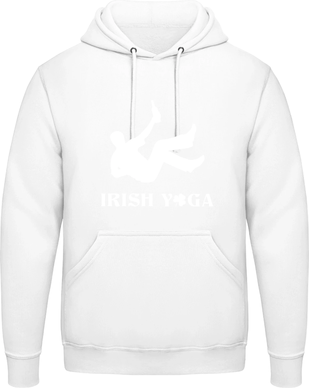 Irish Yoga Drunk - Arctic white AWDis man hoodie - Front