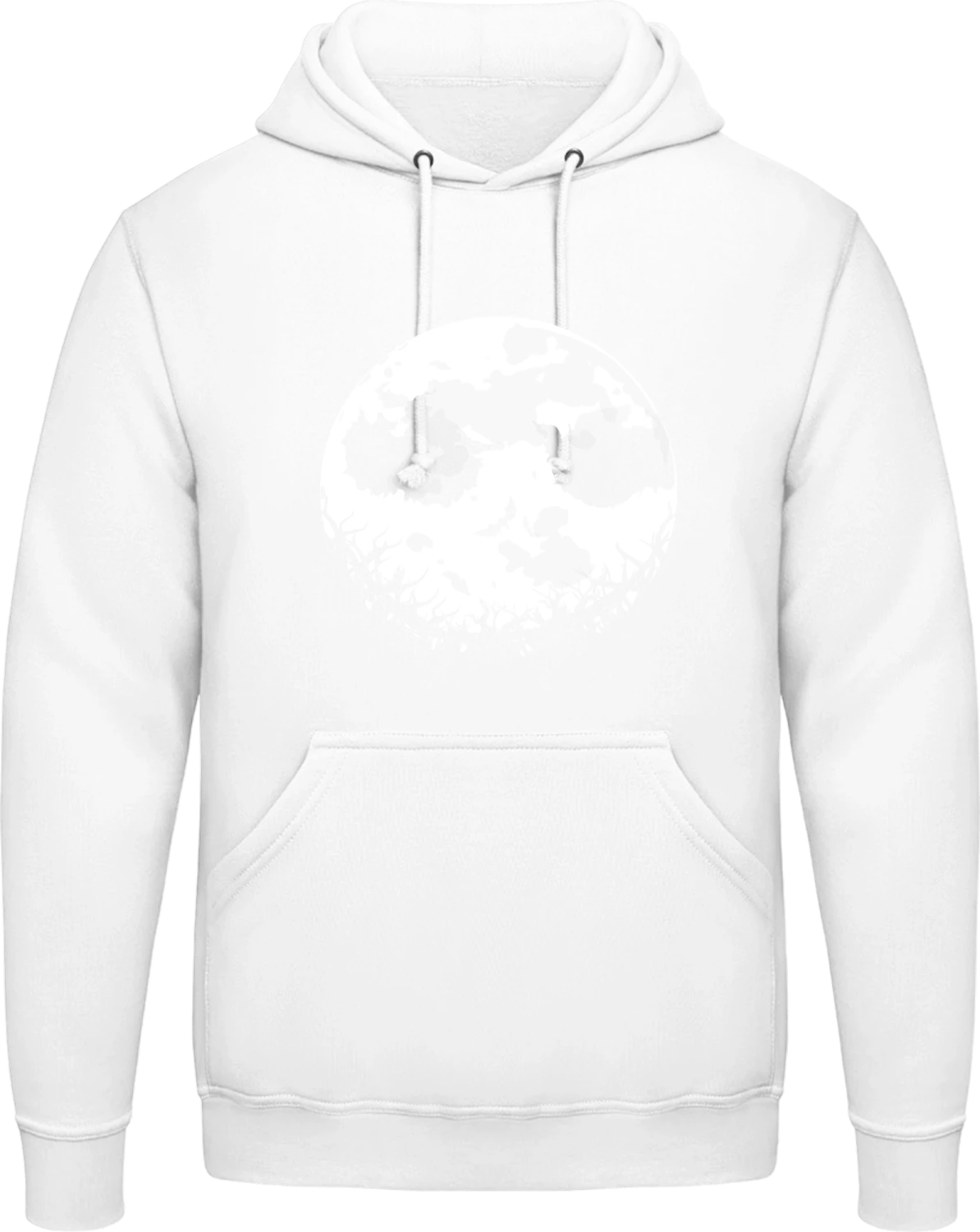 Halloween Moonlight Face - Arctic white AWDis man hoodie - Front