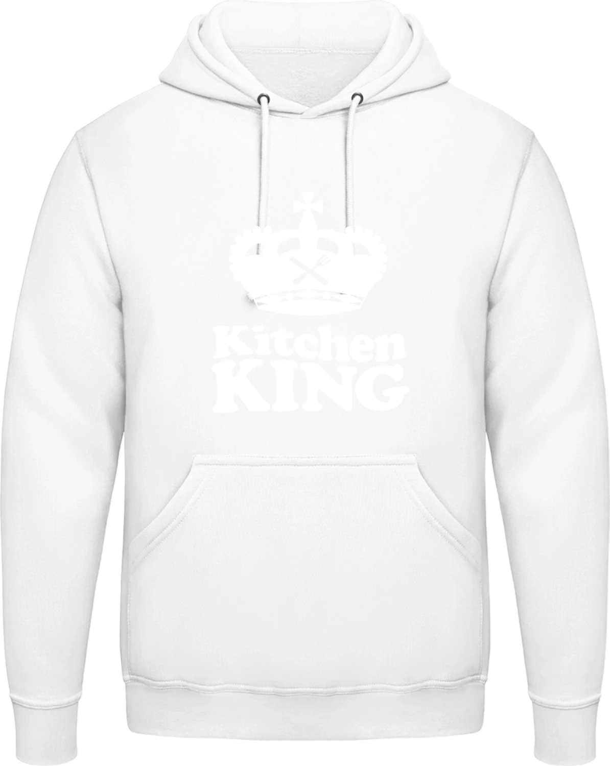 Kitchen King - Arctic white AWDis man hoodie - Front