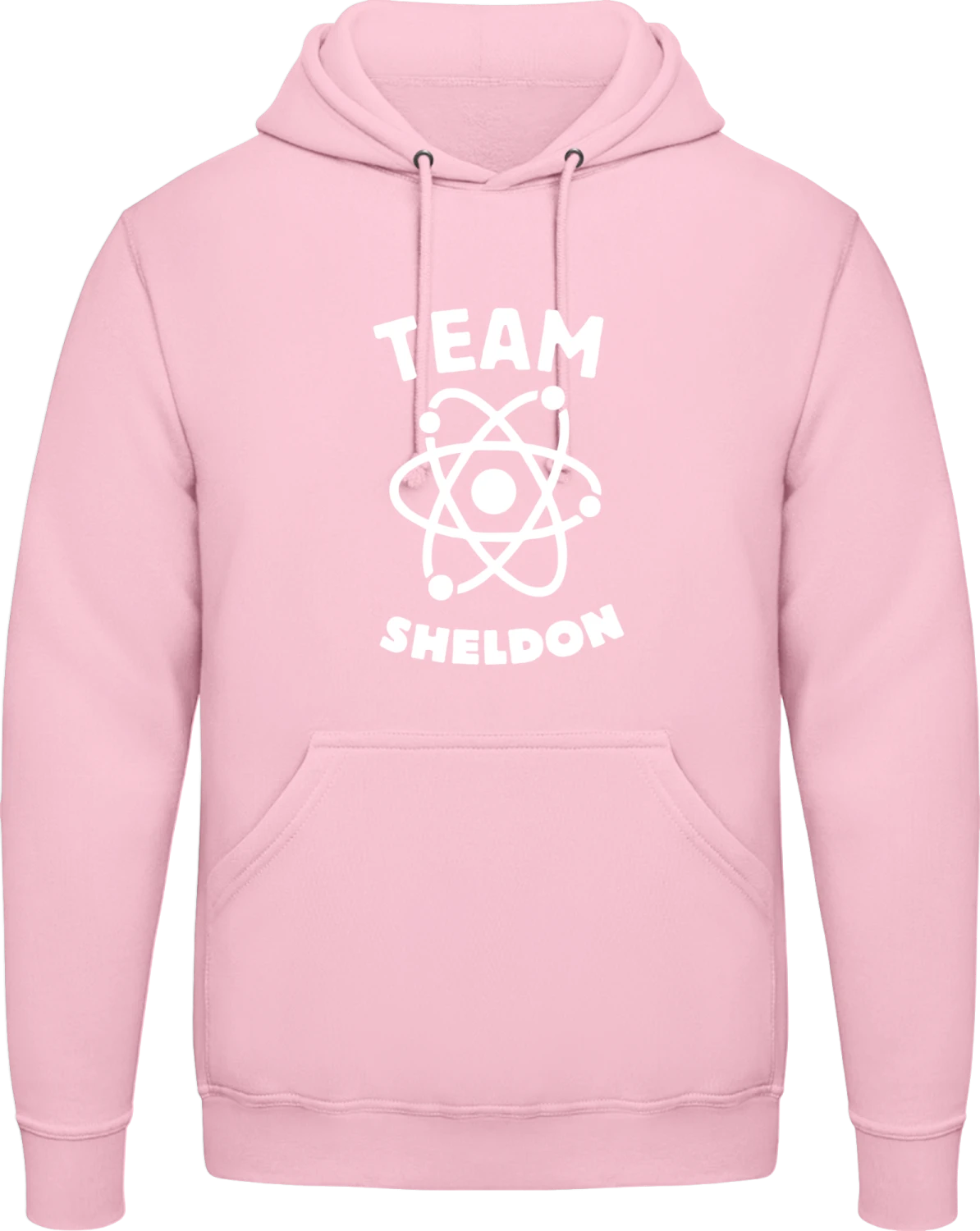 Team Sheldon - Baby pink AWDis man hoodie - Front