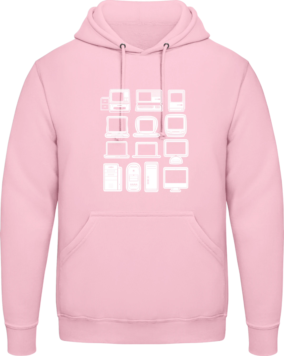 Mac Evolution - Baby pink AWDis man hoodie - Front