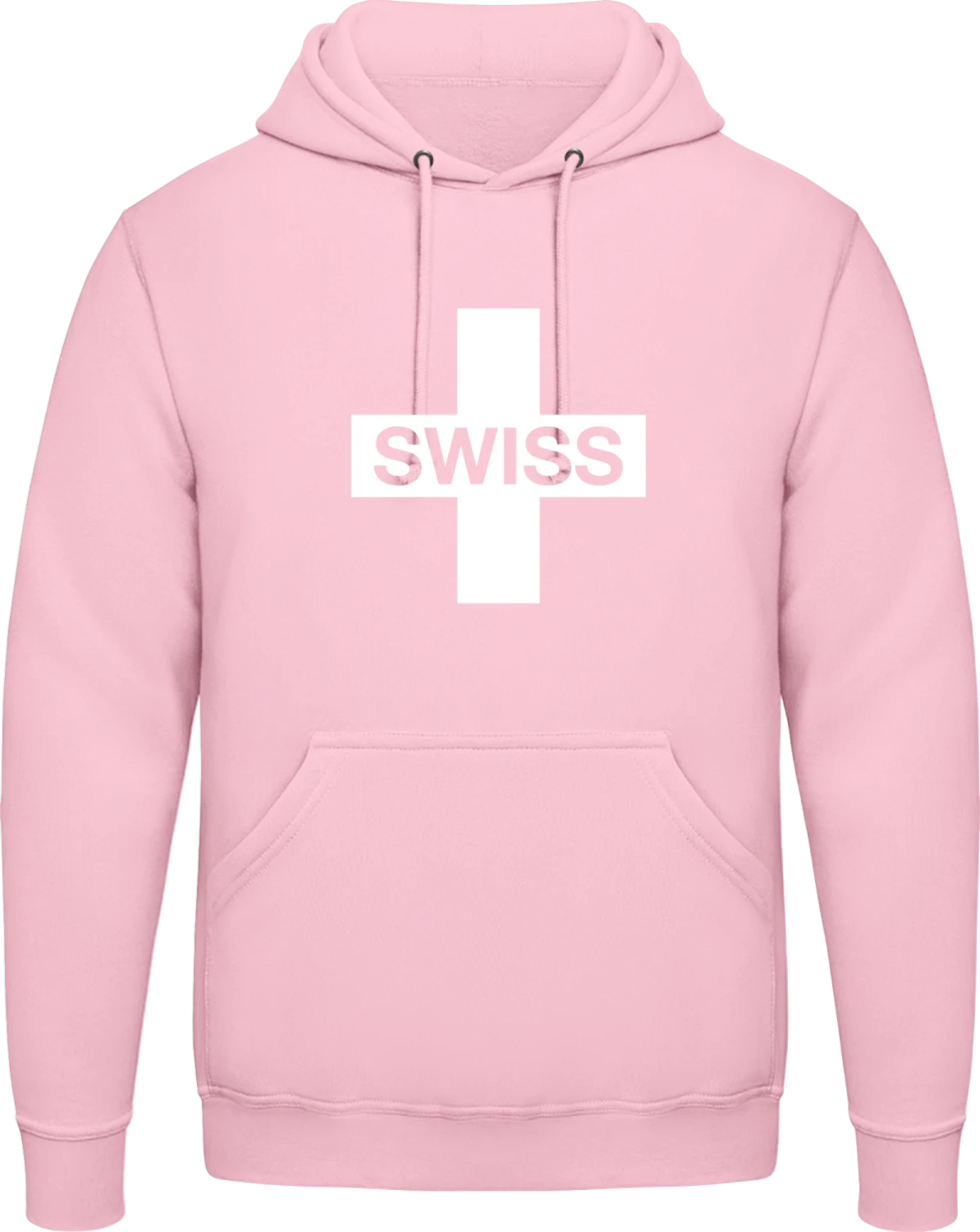 Switzerland Cross - Baby pink AWDis man hoodie - Front