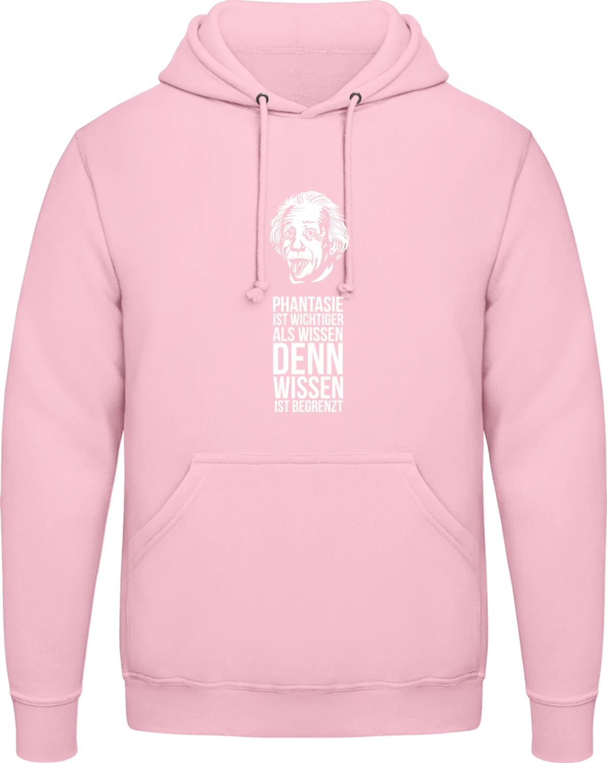 Phantasie ist wichtiger als Wissen - Baby pink AWDis man hoodie - Front