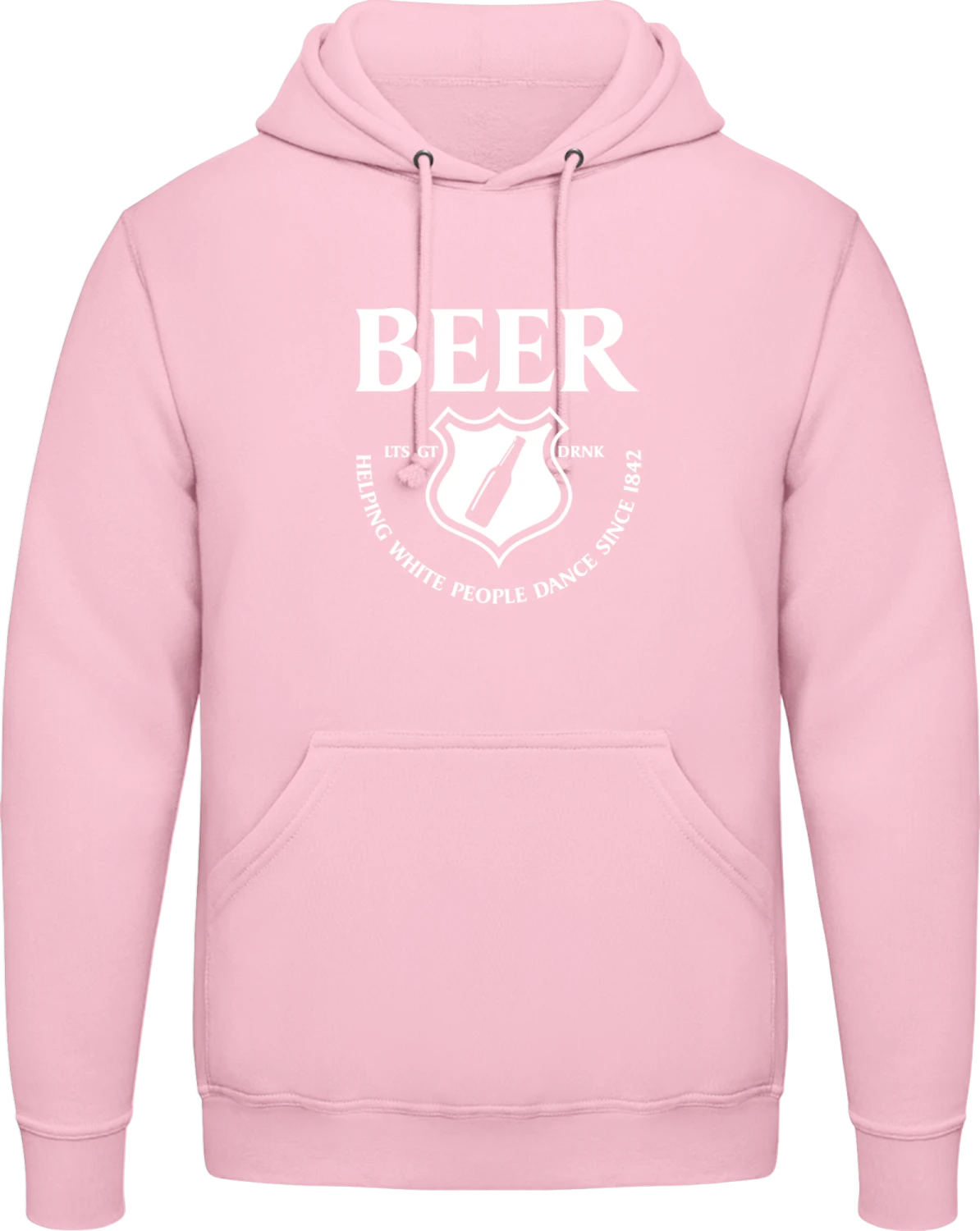 Beer Helping People - Baby pink AWDis man hoodie - Front